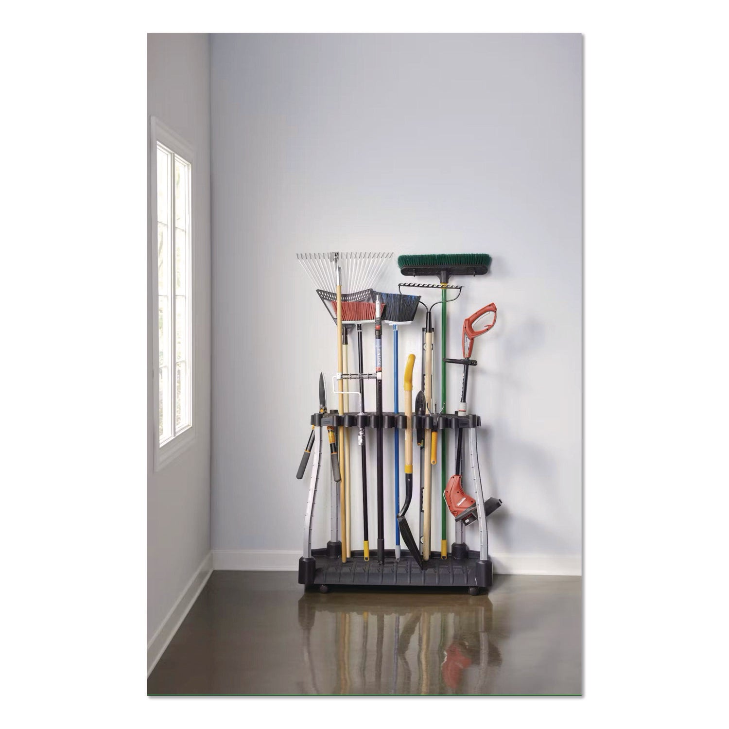 Rubbermaid® FastTrack Garage Tool Tower Rack, Plastic, Holds Up to 40 Tools, 38" x 20.5" x 34.4", Black - Bloom Skins