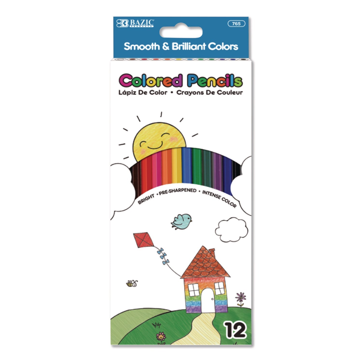 Color-Brite® Colored Pencil Set, 3 mm, Assorted Lead and Barrel Colors, 12/Set - Bloom Skins