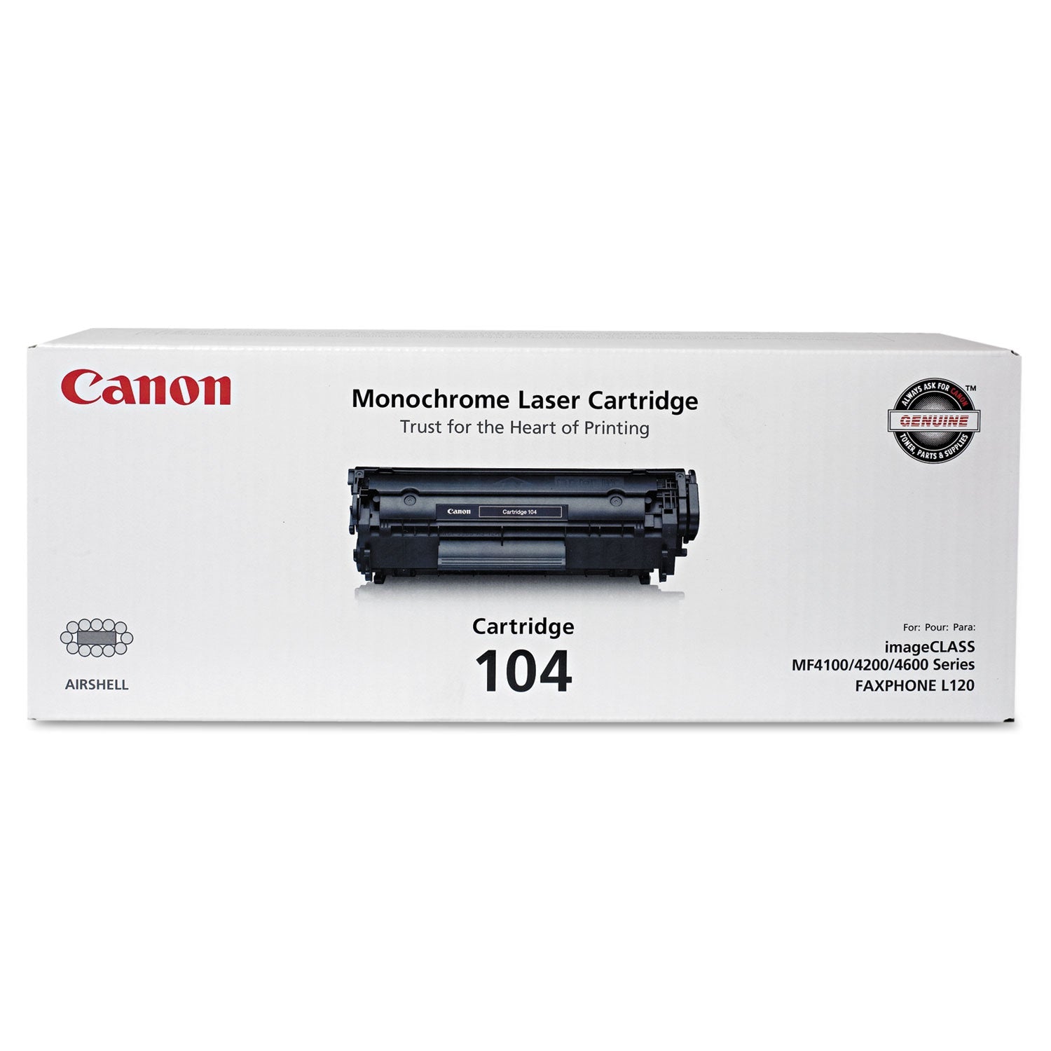Canon® 0263b001 (104) Toner, 2,000 Page-Yield, Black