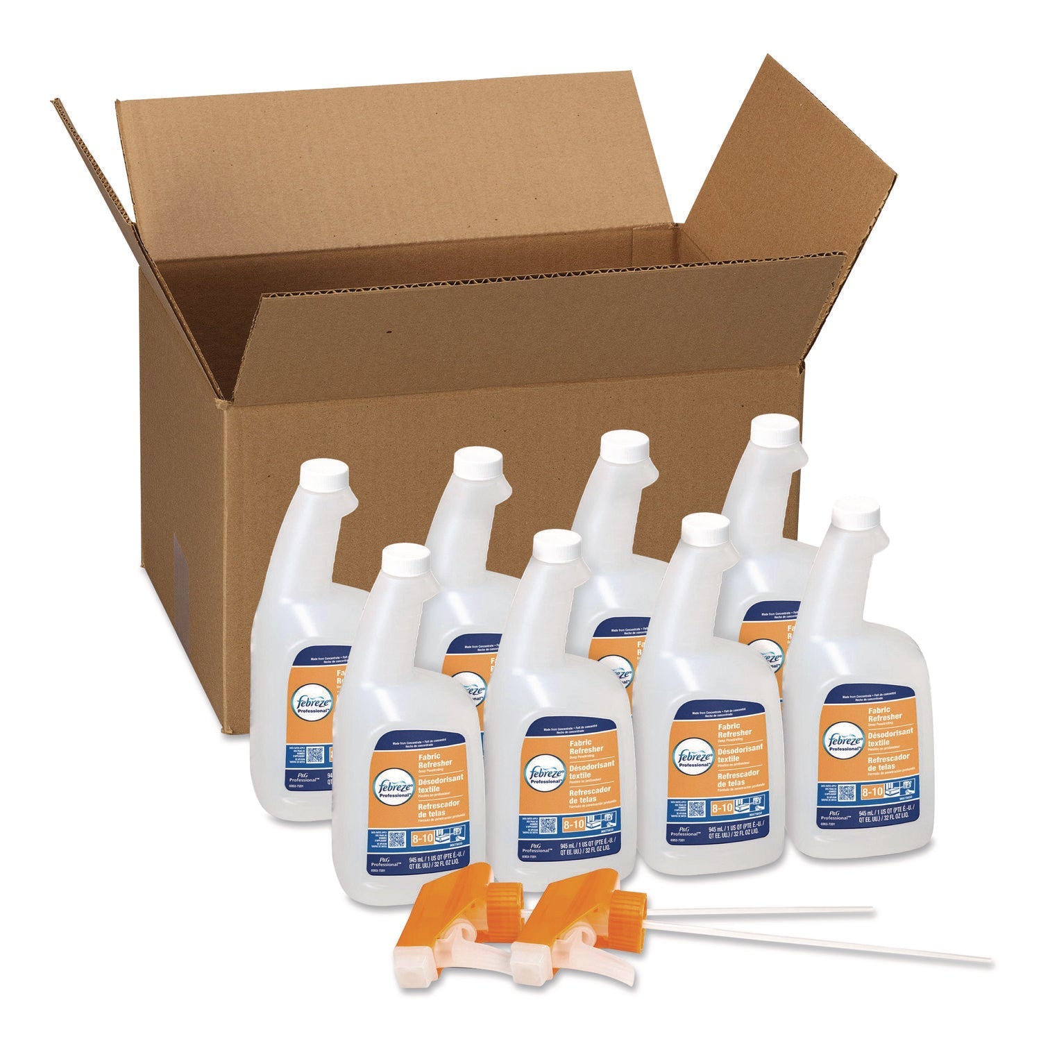 Febreze® Fabric Refresher Spray, Fresh Clean Scent, (8) 32 oz Bottles and (2) Trigger Sprayers/Carton