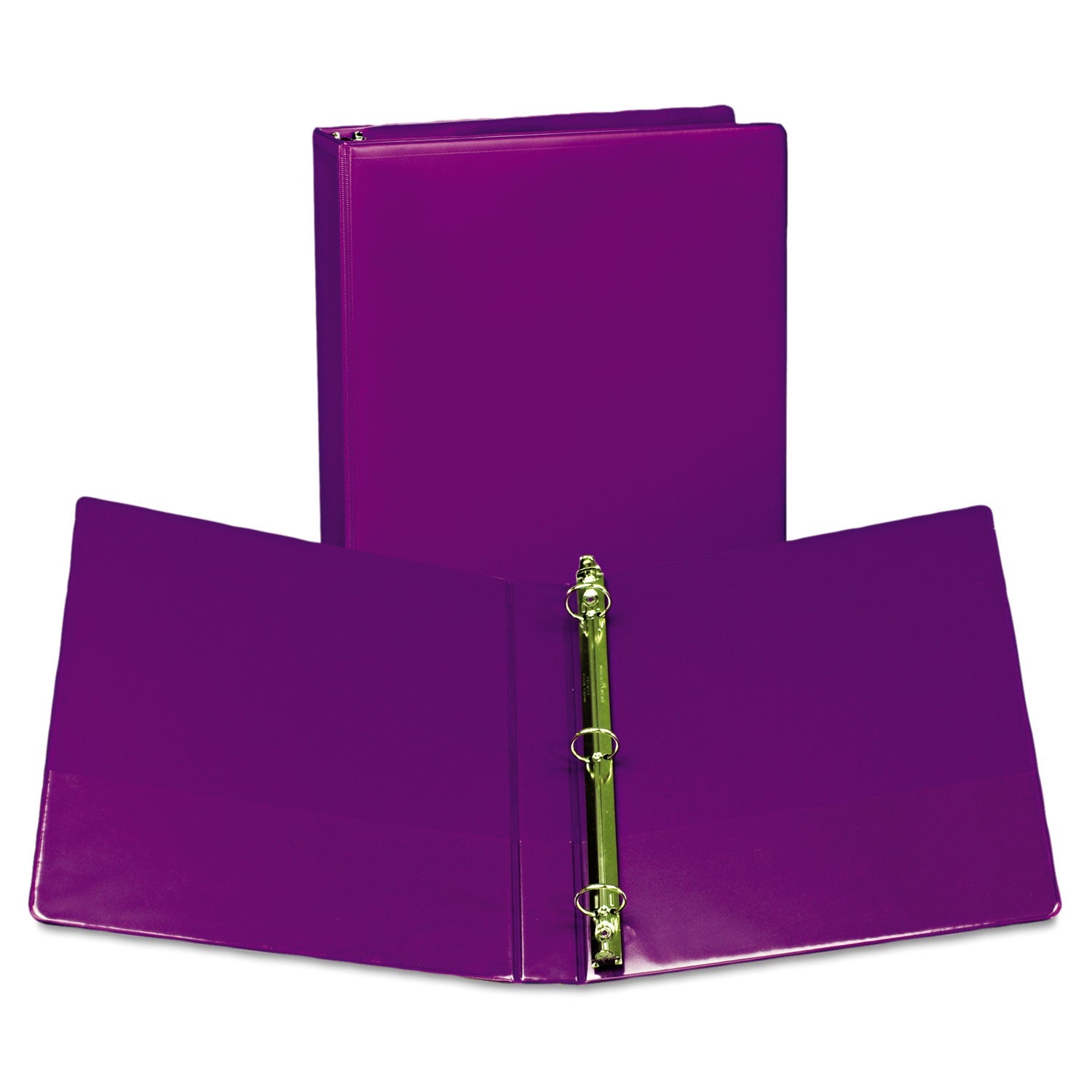 Samsill® Earth's Choice Plant-Based Durable Fashion View Binder, 3 Rings, 1" Capacity, 11 x 8.5, Purple, 2/Pack