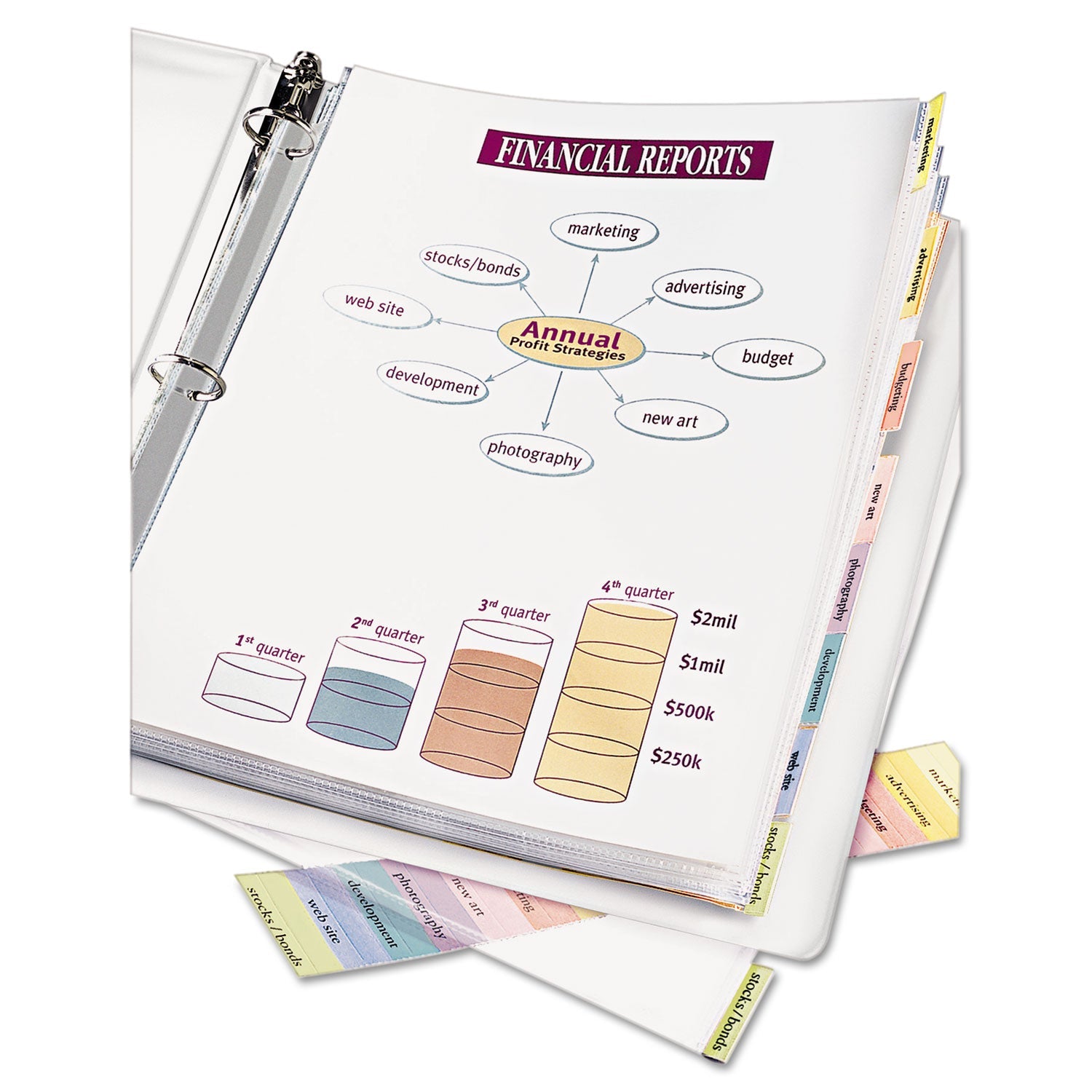Avery® Protect 'n Tab Top-Load Clear Sheet Protectors W/eight Tabs, Letter