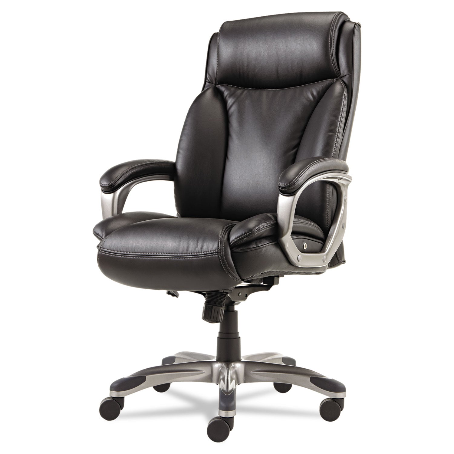 Alera® Alera Veon Series Executive High-Back Bonded Leather Chair, Supports Up To 275 Lb, Black Seat/back, Graphite Base