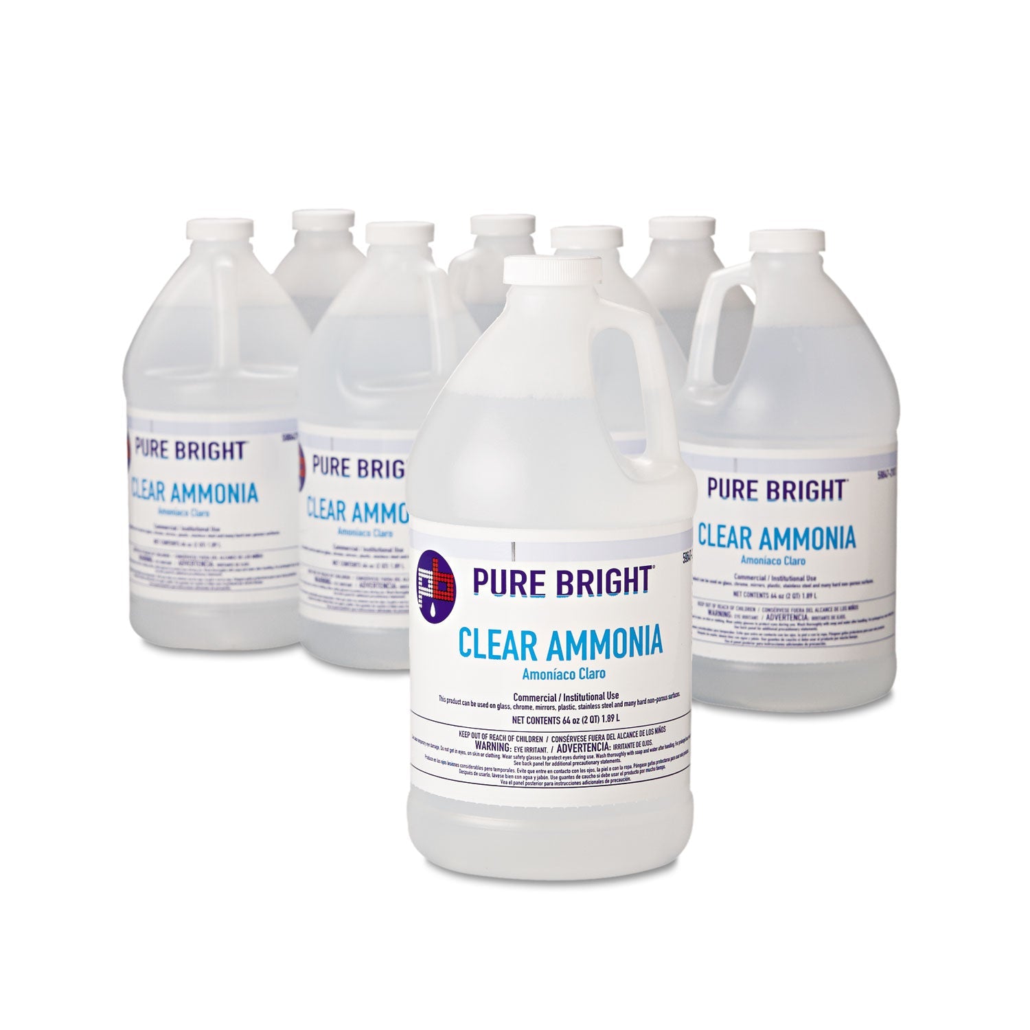 Pure Bright® Clear Ammonia, 64 Oz Bottle, 8/carton