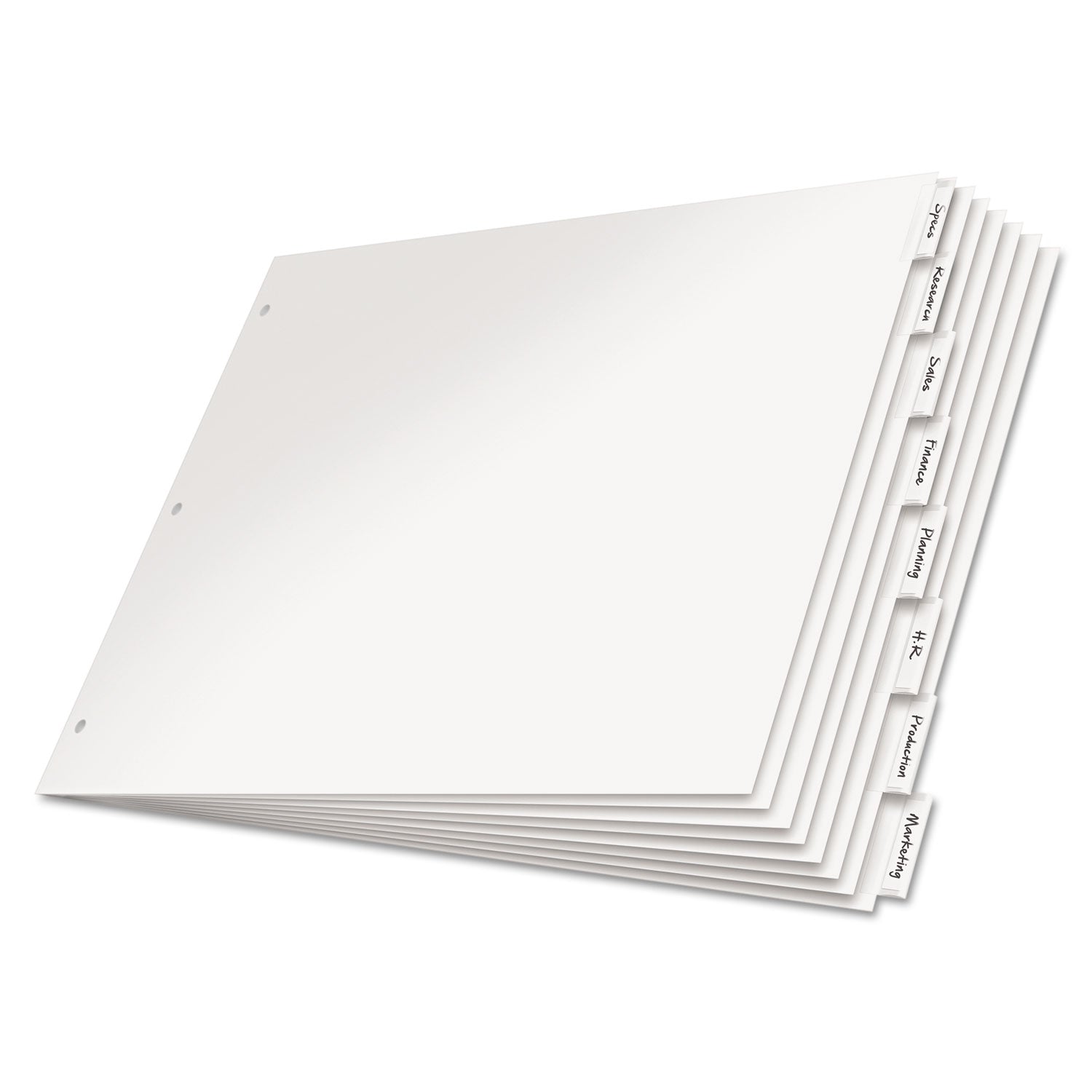 Paper Insertable Dividers | 8-Tab, 11x17, White