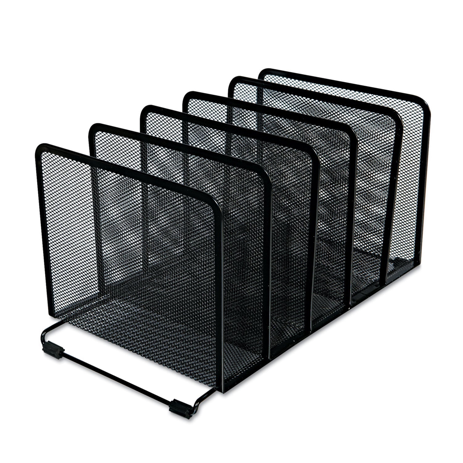 Universal® Deluxe Mesh Stacking Sorter, 5 Sections, Letter To Legal Size Files, 14.63" X 8.13" X 7.5", Black