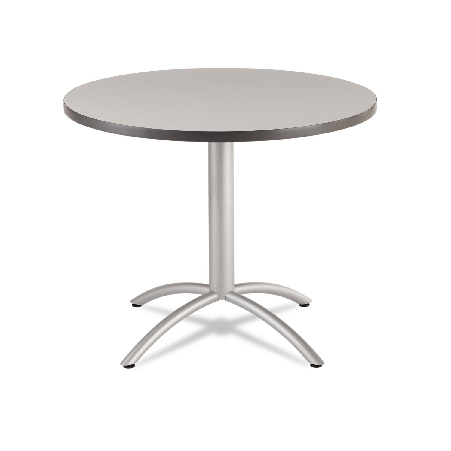 Iceberg CafeWorks Table, Cafe-Height, Round, 36" x 30", Gray/Silver