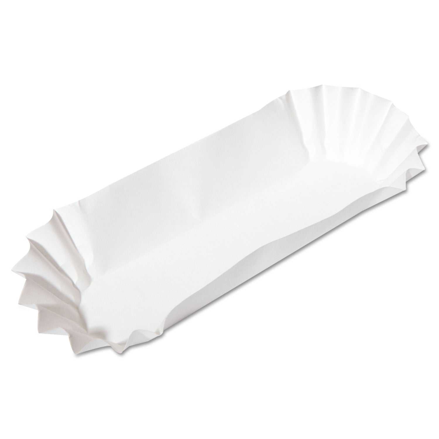 Hoffmaster® Fluted Hot Dog Trays, 6 x 2 x 2, White, Paper, 500/Sleeve, 6 Sleeves/Carton