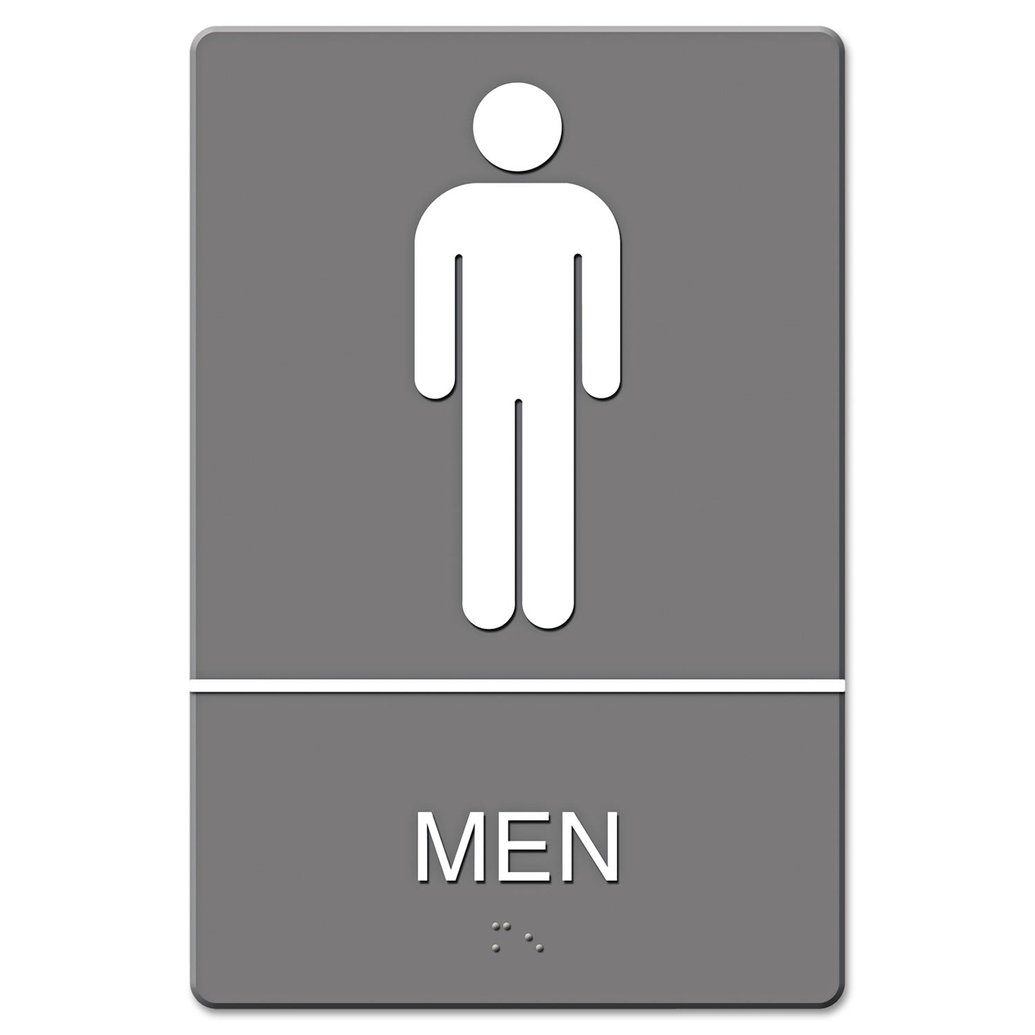 ADA Sign | Men Restroom Symbol | 6x9 Gray