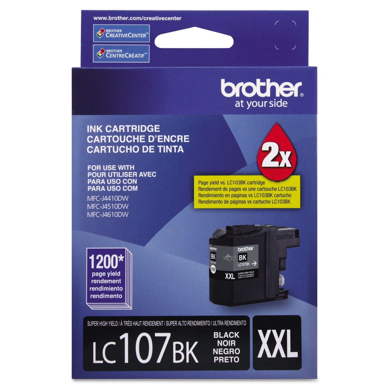 Brother Lc107bk Innobella Super High-Yield Ink, 1,200 Page-Yield, Black