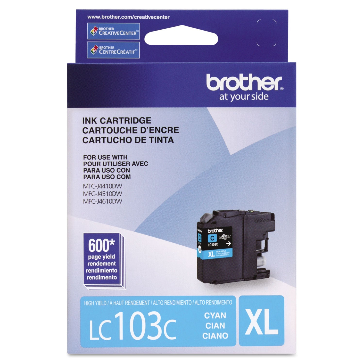 Brother Lc103c High-Yield Ink | 600 Page-Yield Cyan