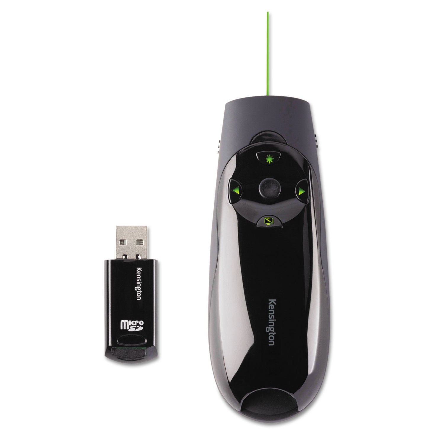 Kensington® Presenter Expert Wireless Cursor Control With Green Laser, Class 2, 150 Ft Range, Black