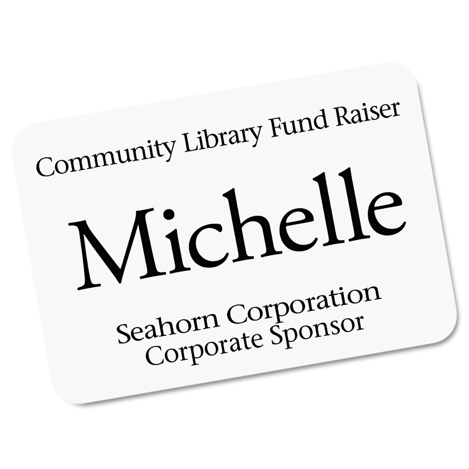 Avery® Ecofriendly Adhesive Name Badge Labels, 3.38 X 2.33, White, 160/box