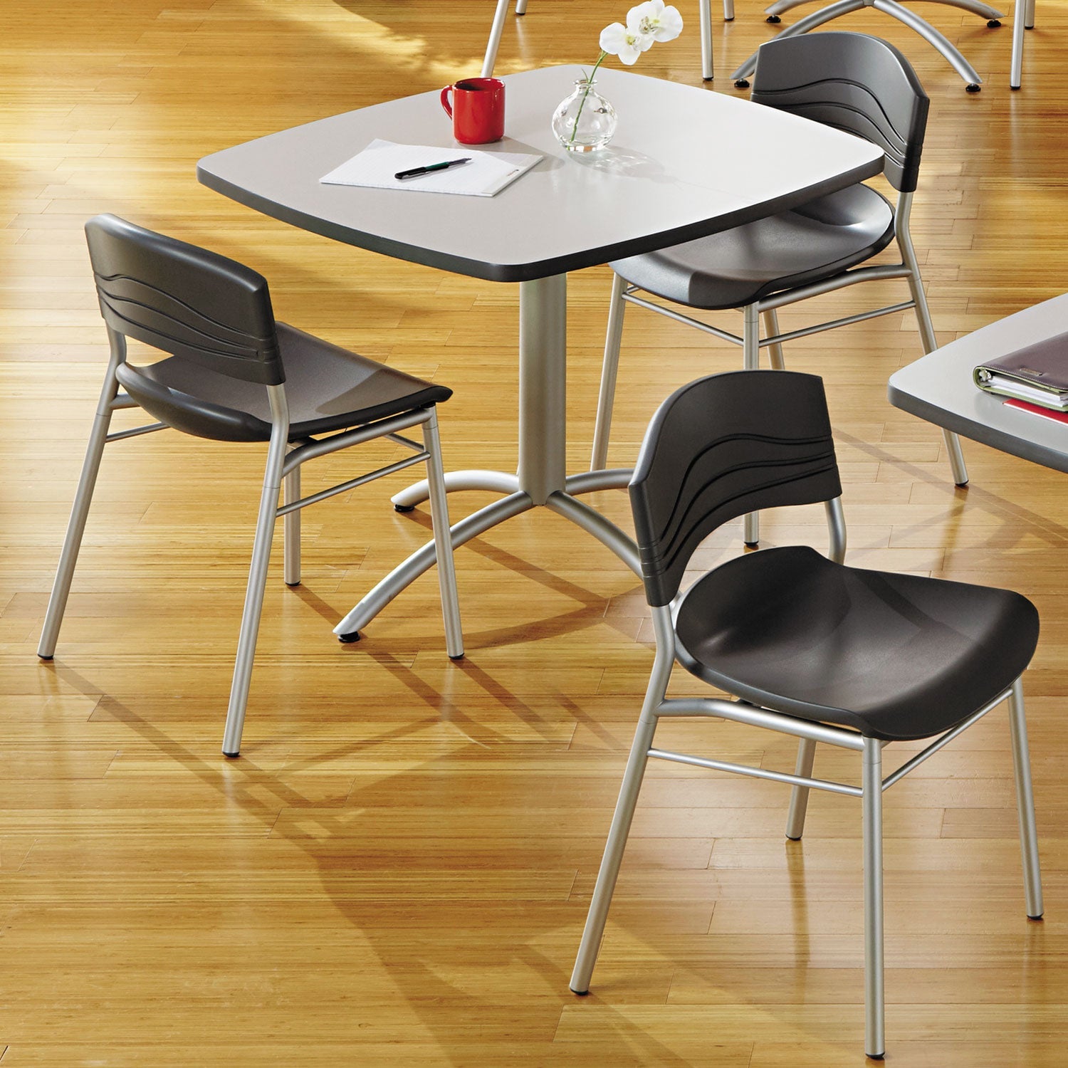 Iceberg CafeWorks Cafe-Height Table, Square, 36" x 36" x 30", Gray/Silver