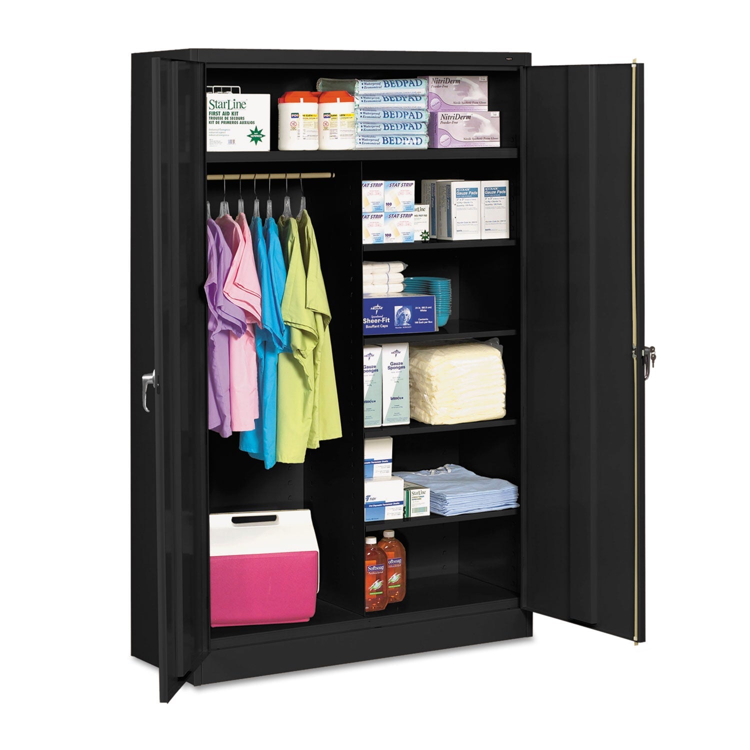 Jumbo Combination Storage Cabinet | Tennsco, Black