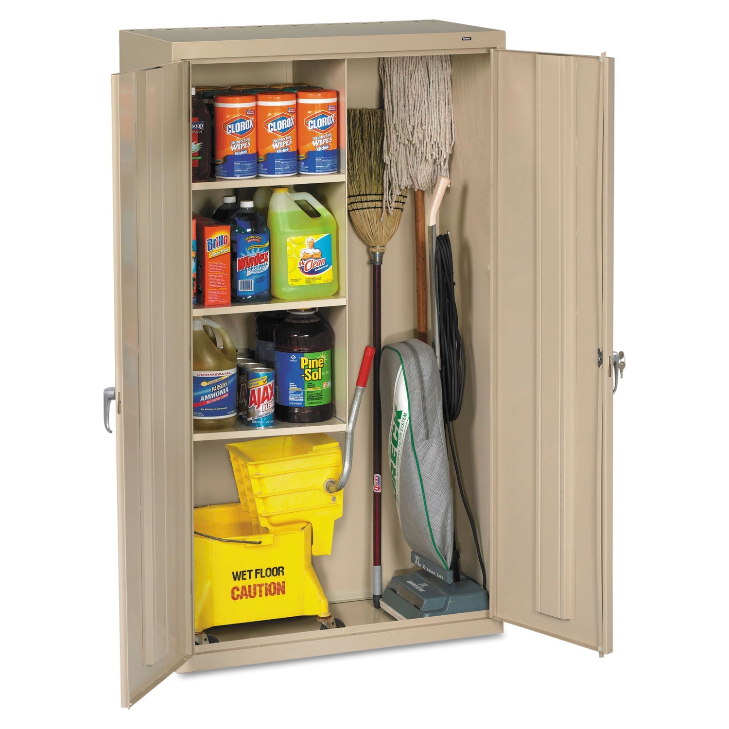 Tennsco Janitorial Cabinet | 36x18x64 Putty