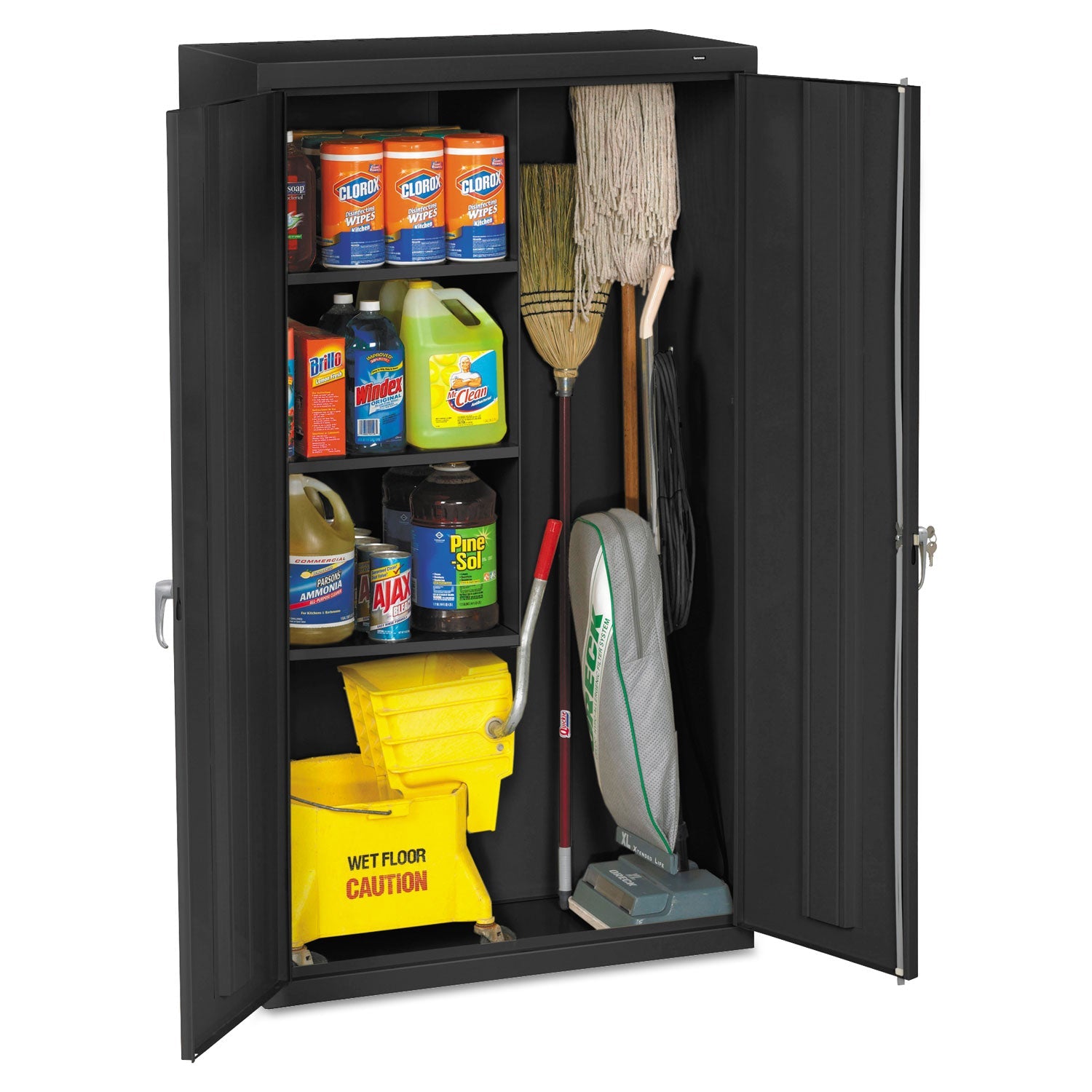 Tennsco Janitorial Cabinet | 36x18x64 Black