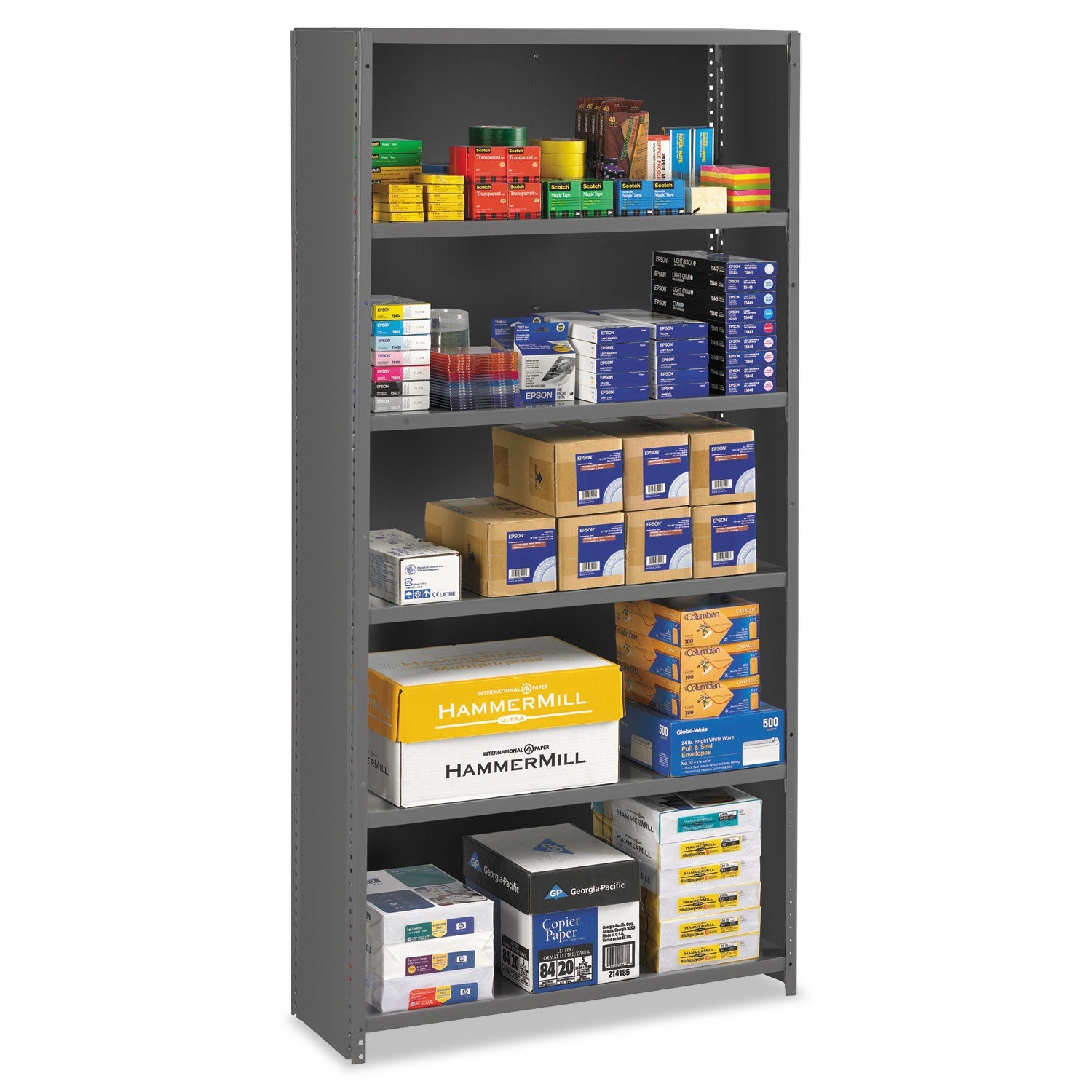 Tennsco Closed Commercial Steel Shelving | 6-Shelf