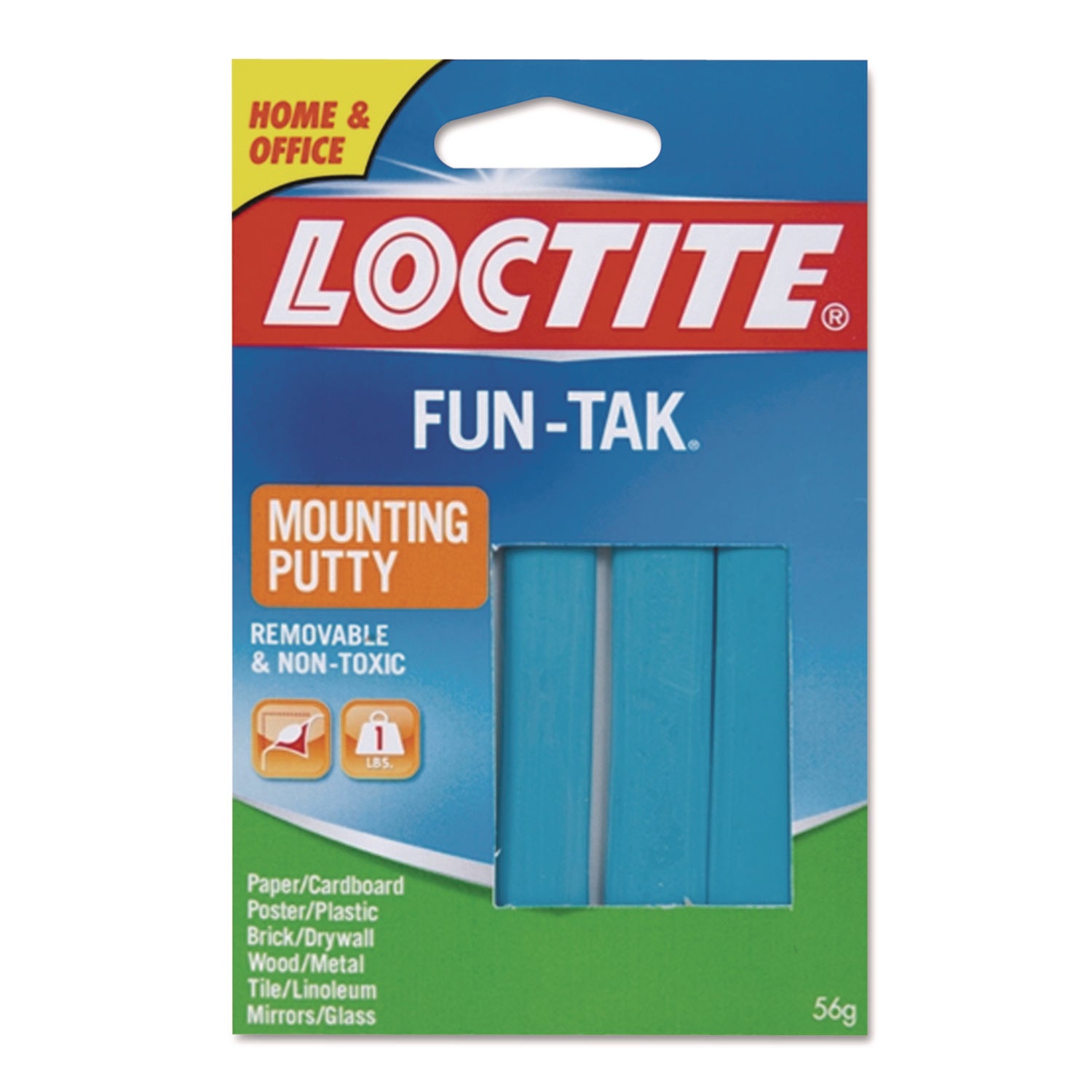 Loctite® Fun-Tak Mounting Putty, Repositionable And Reusable, 6 Strips, 2 Oz