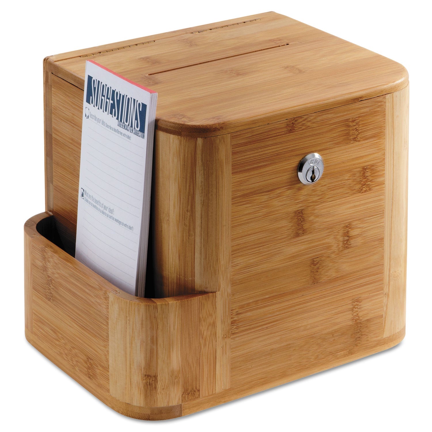 Safco® Bamboo Suggestion Boxes, 10 X 8 X 14, Natural