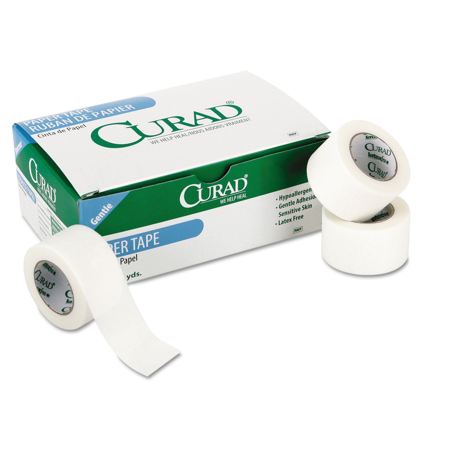 Curad Paper Adhesive Tape | 1"x10 yds 12/Pack