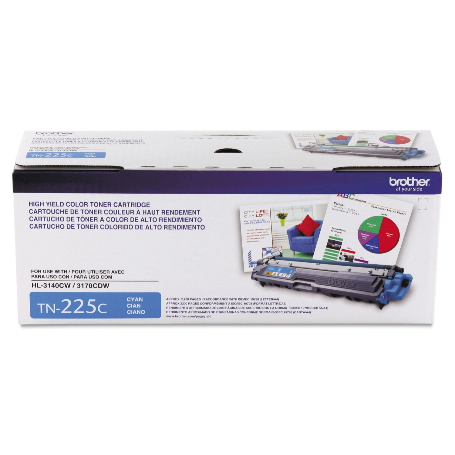 TN225C High-Yield Toner | Brother | Cyan