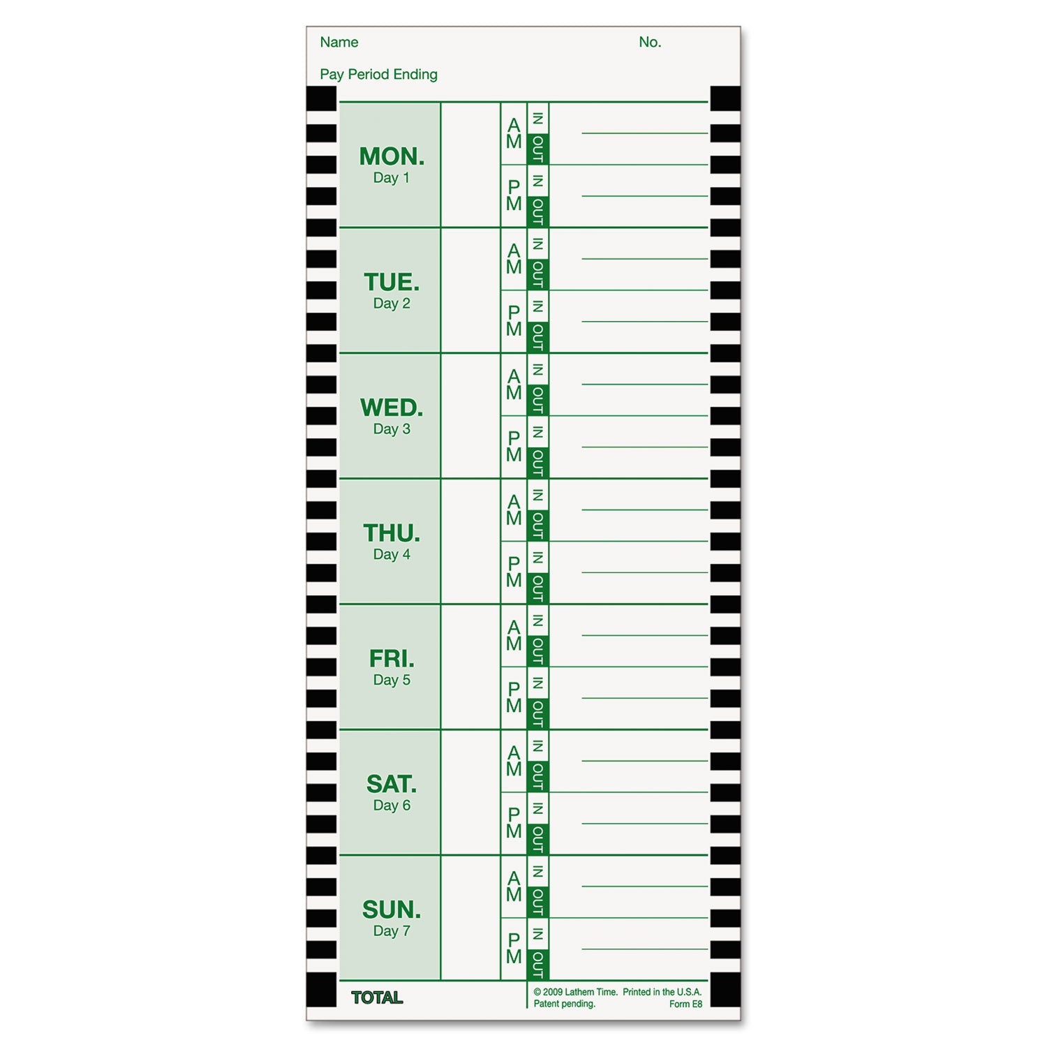 Lathem® Time Time Clock Cards For Lathem Time 800p, One Side, 4 X 9, 100/pack