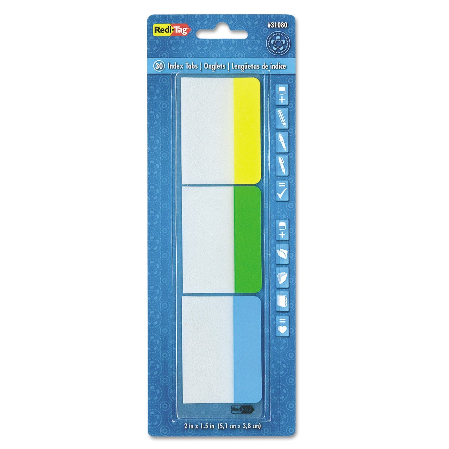 Write-On Index Tabs | Assorted Colors | 30-Pack