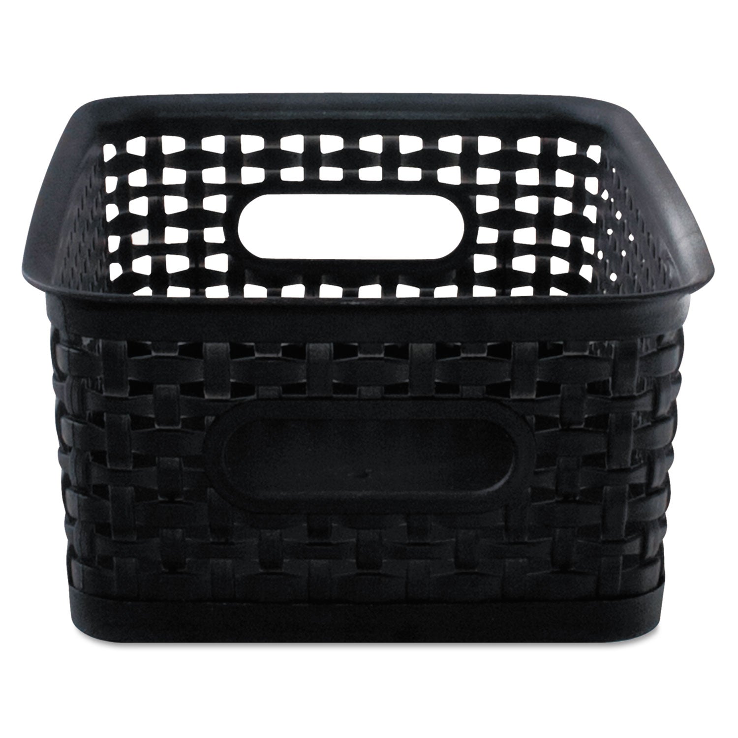 Advantus Weave Bins, 9.88 X 7.38 X 4, Black, 3/pack