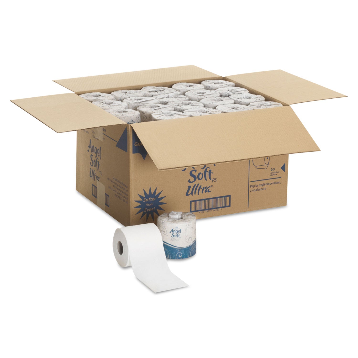 Georgia Pacific® Professional Angel Soft ps Ultra 2-Ply Premium Bathroom Tissue, Septic Safe, White, 400 Sheets/Roll, 60/Carton