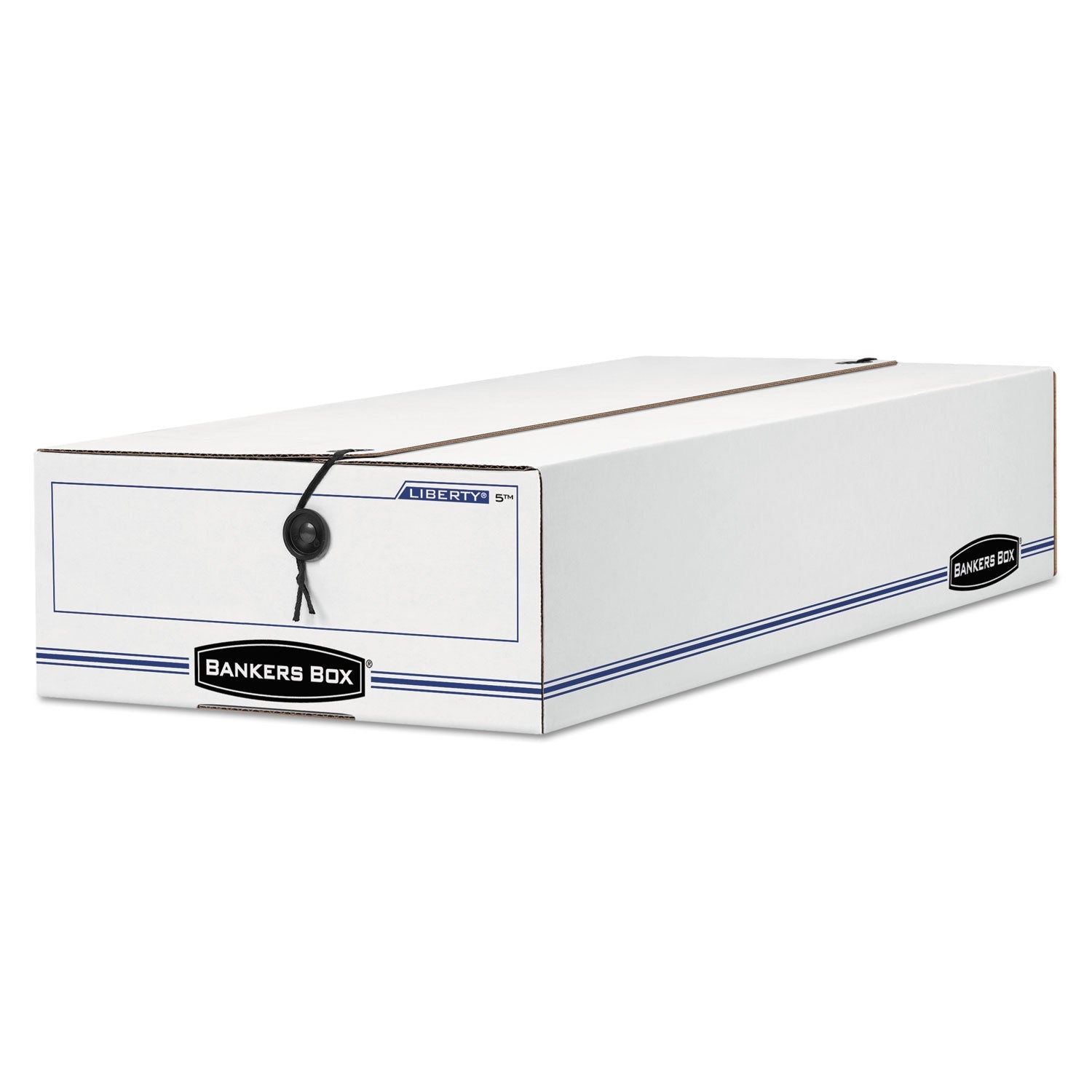 Bankers Box® Liberty Check And Form Boxes, 9.25" X 15" X 4.25", White/blue, 12/carton