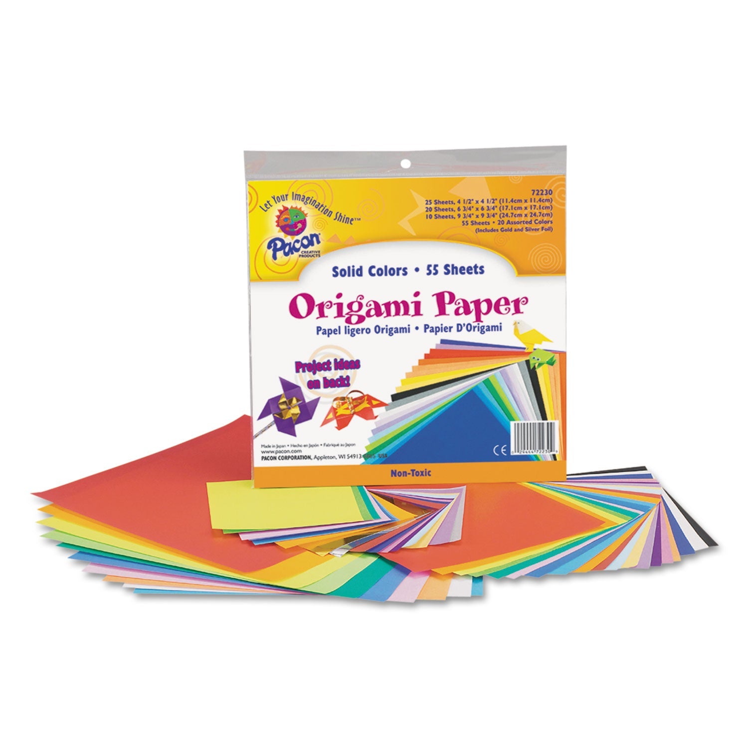 Origami Paper | Assorted Bright Colors, 55/Pack