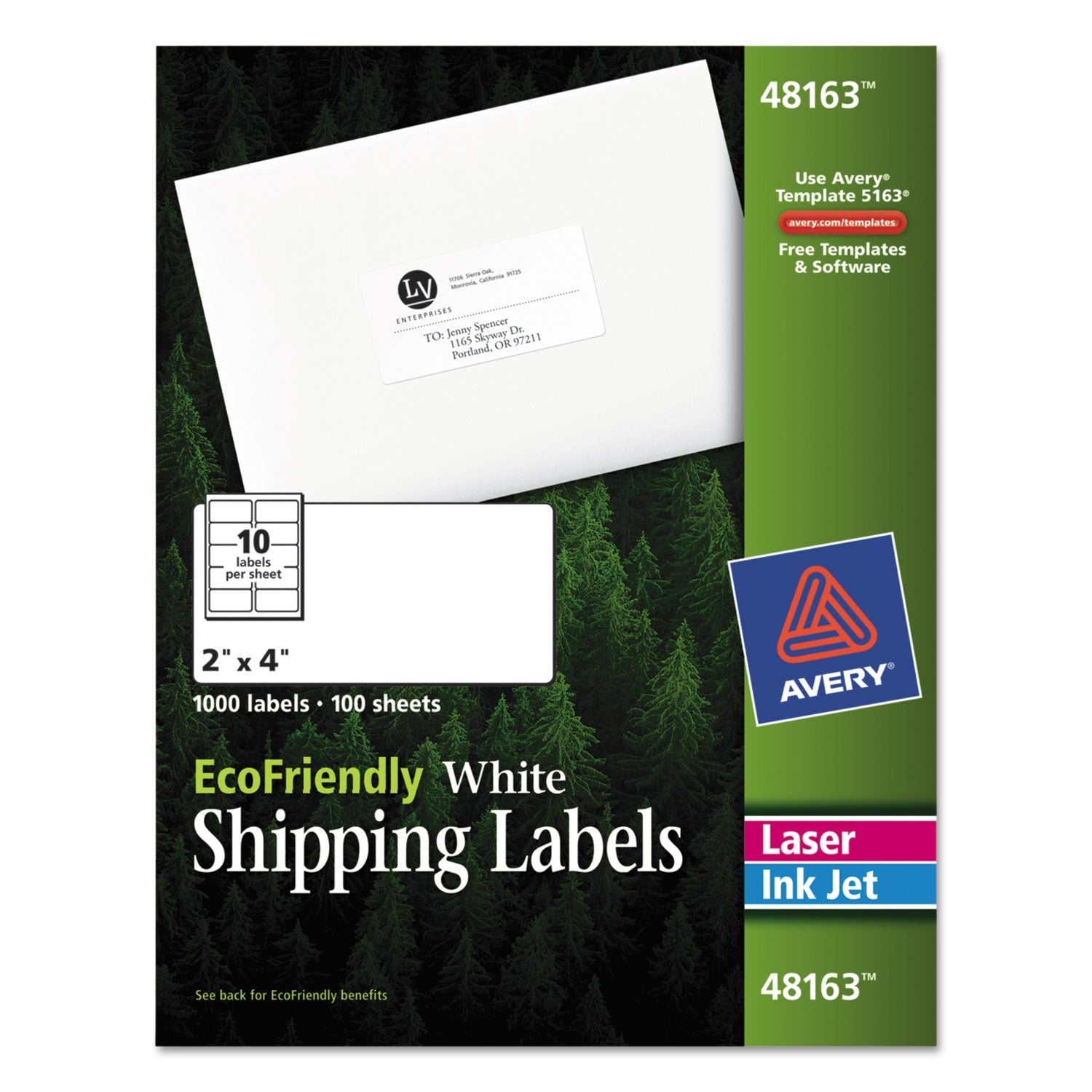 EcoFriendly Mailing Labels | 2x4 White | 1000/pk
