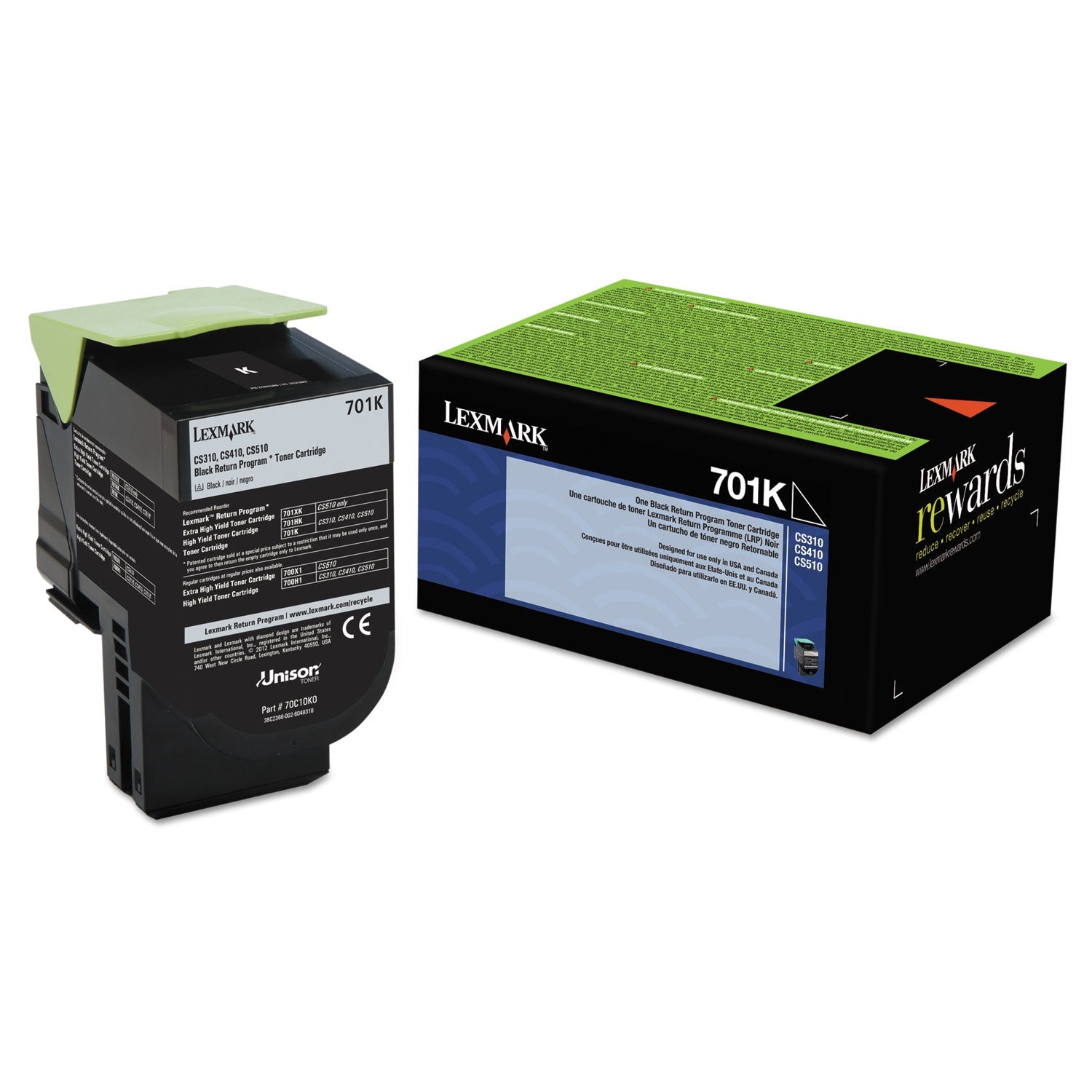 Lexmark™ 70c10k0 Return Program Toner, 1,000 Page-Yield, Black
