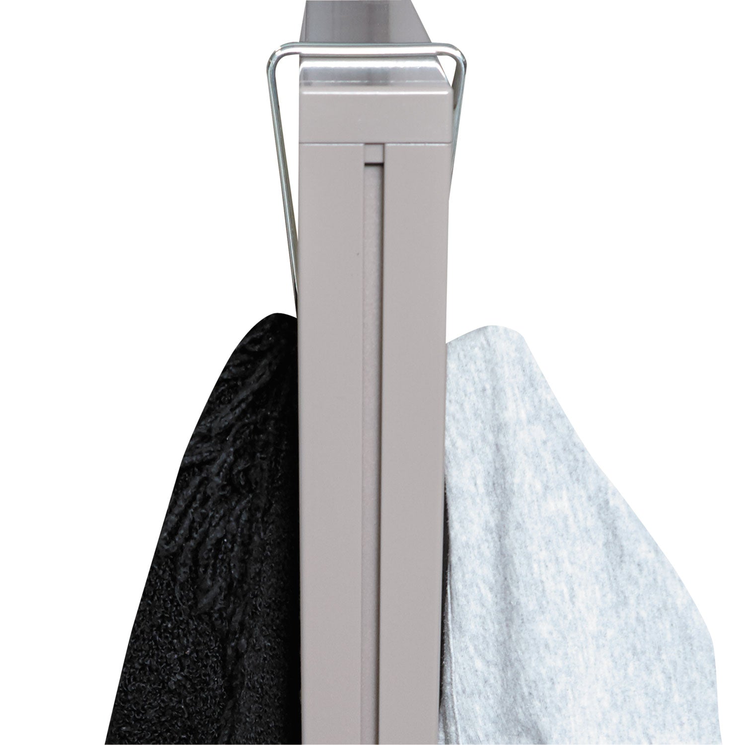 Alera® Double Sided Partition Garment Hook, Steel, 0.5 x 3.38 x 4.75, Over-the-Door/Over-the-Panel Mount, Silver, 2/Pack