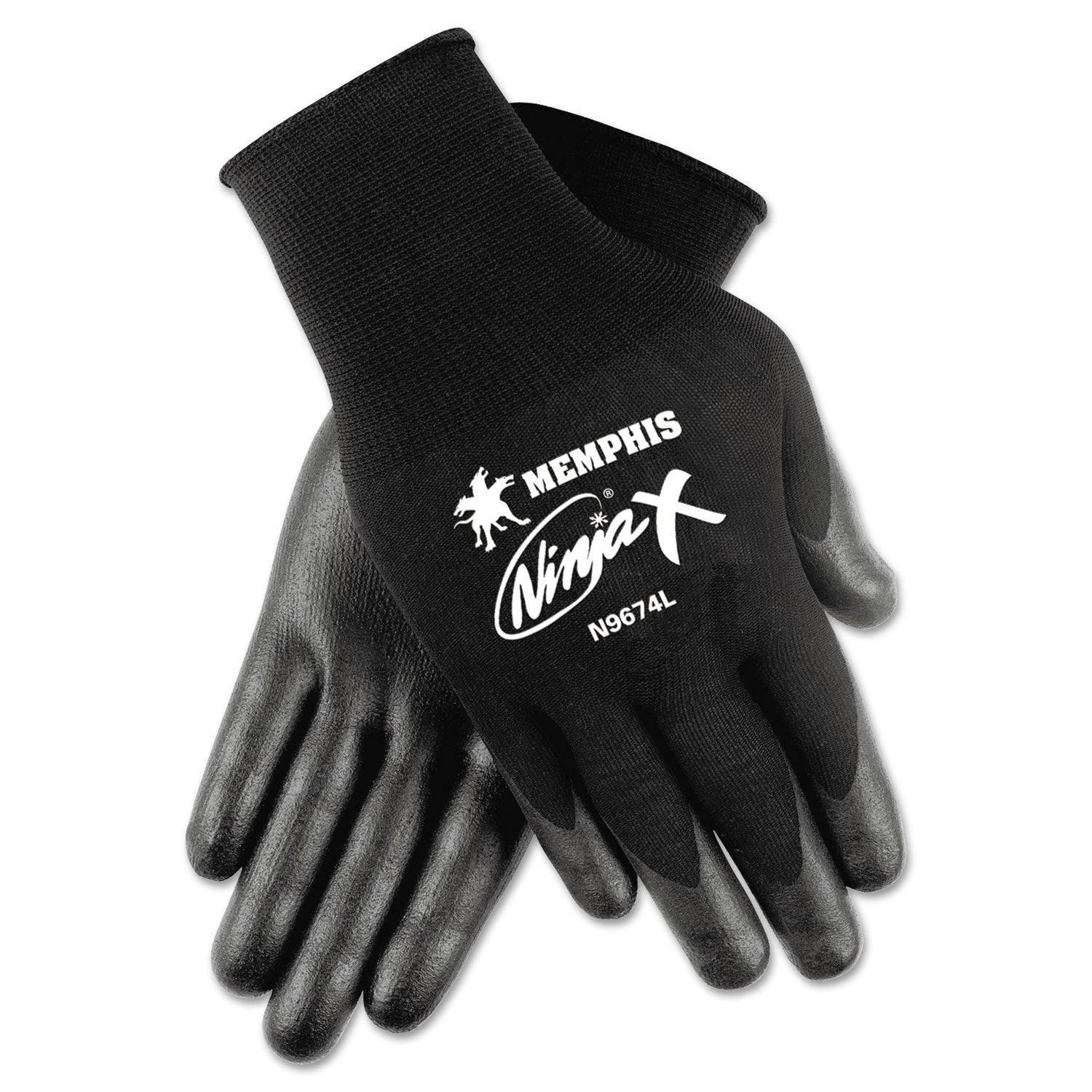 MCR™ Safety Ninja X Bi-Polymer Coated Gloves, Small, Black, Pair