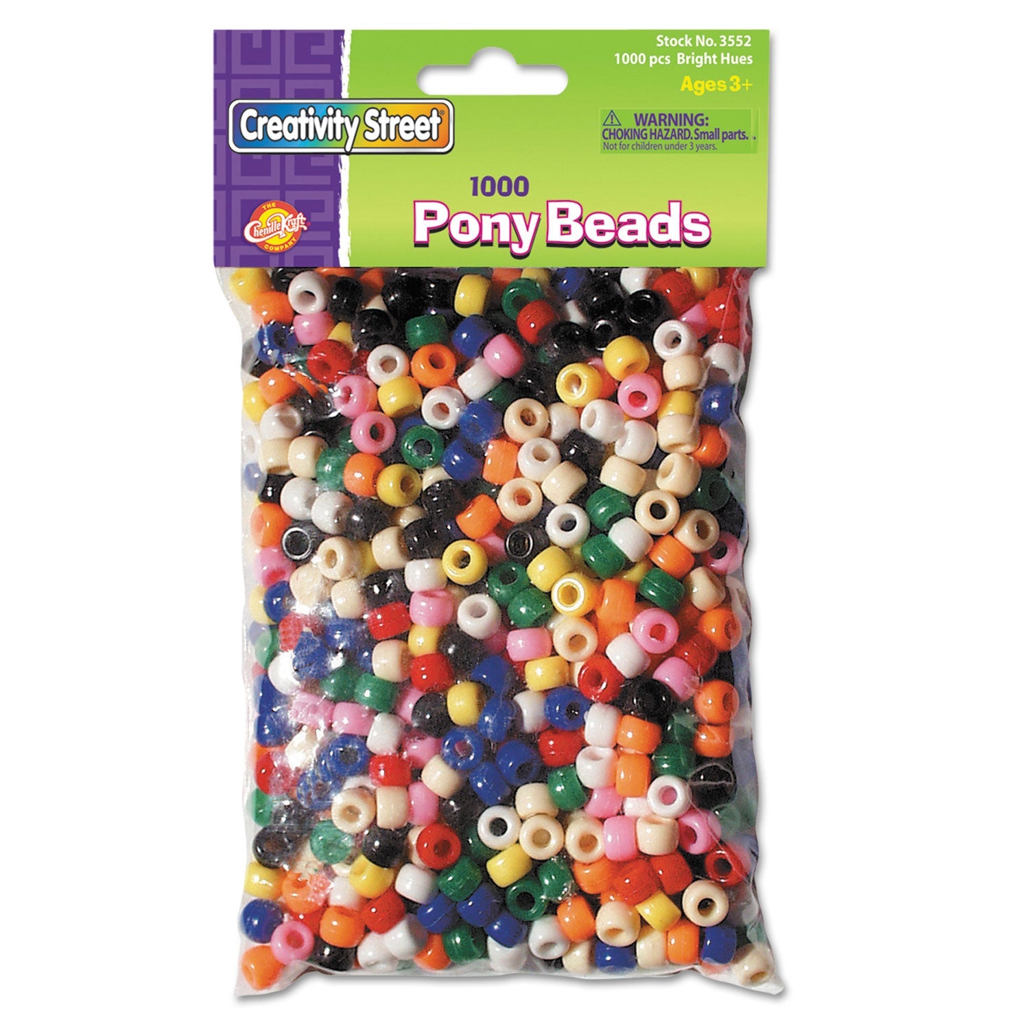 Pony Beads | Assorted Primary Colors | 1,000/set