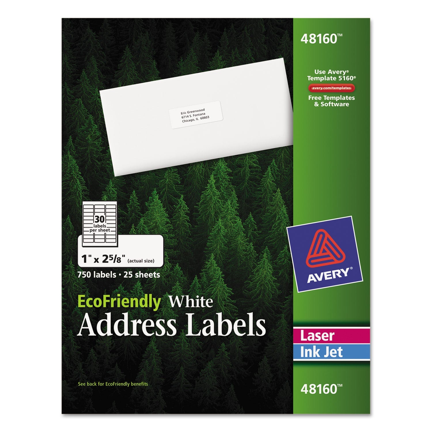 EcoFriendly Mailing Labels | 1x2.63 | 750/pack