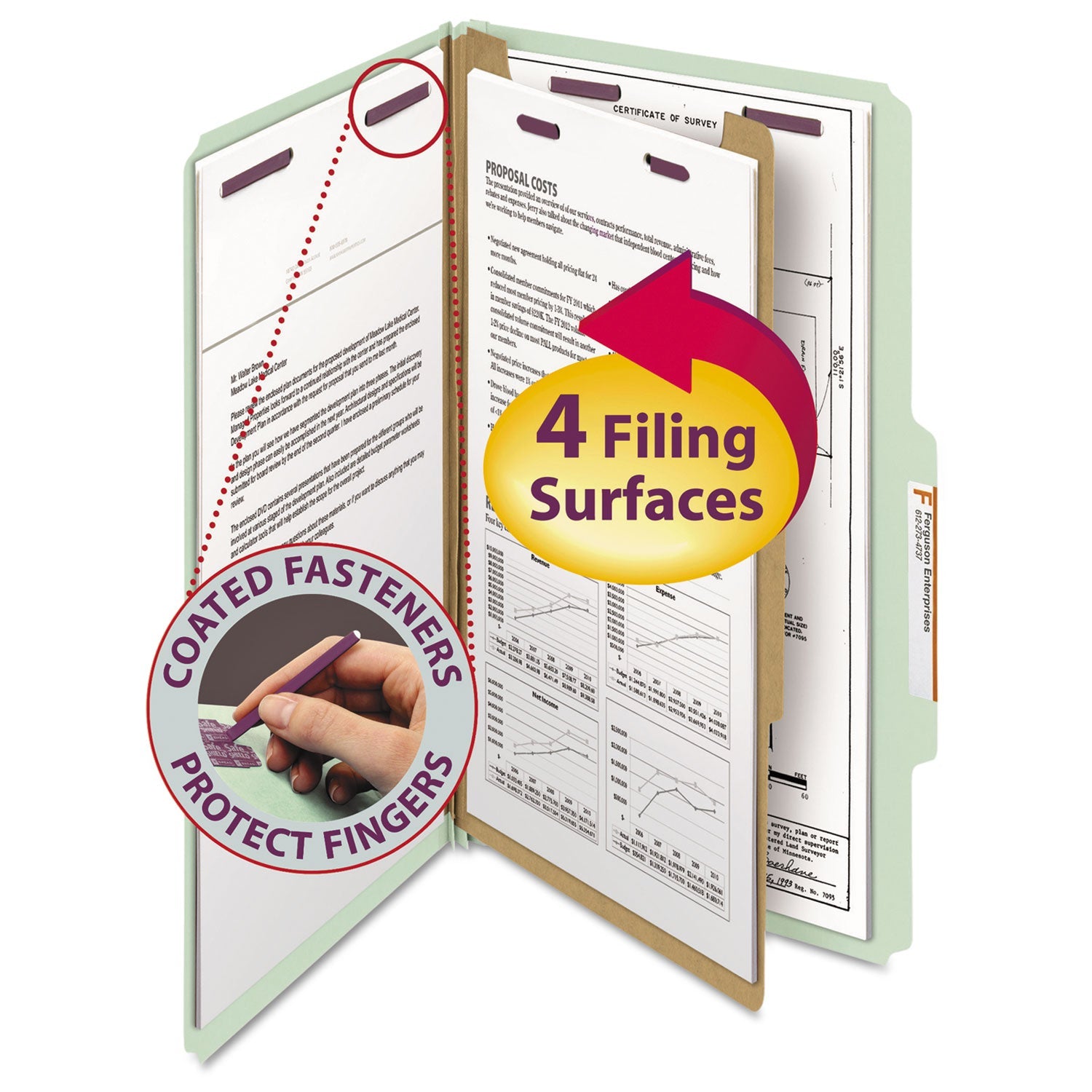 Pressboard Classification Folders | Gray-Green