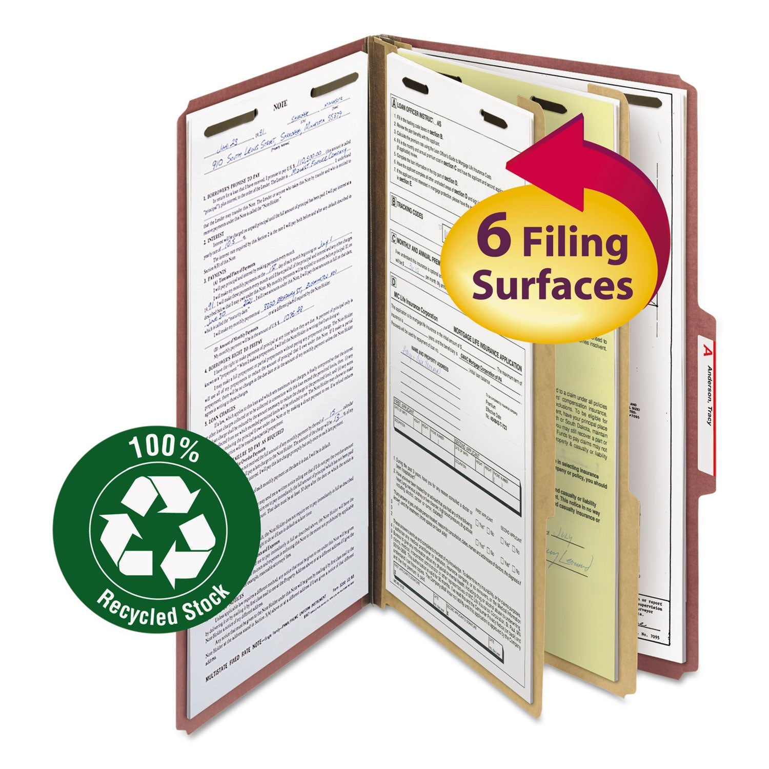 Classification Folders | Smead Recycled Red 10/Box