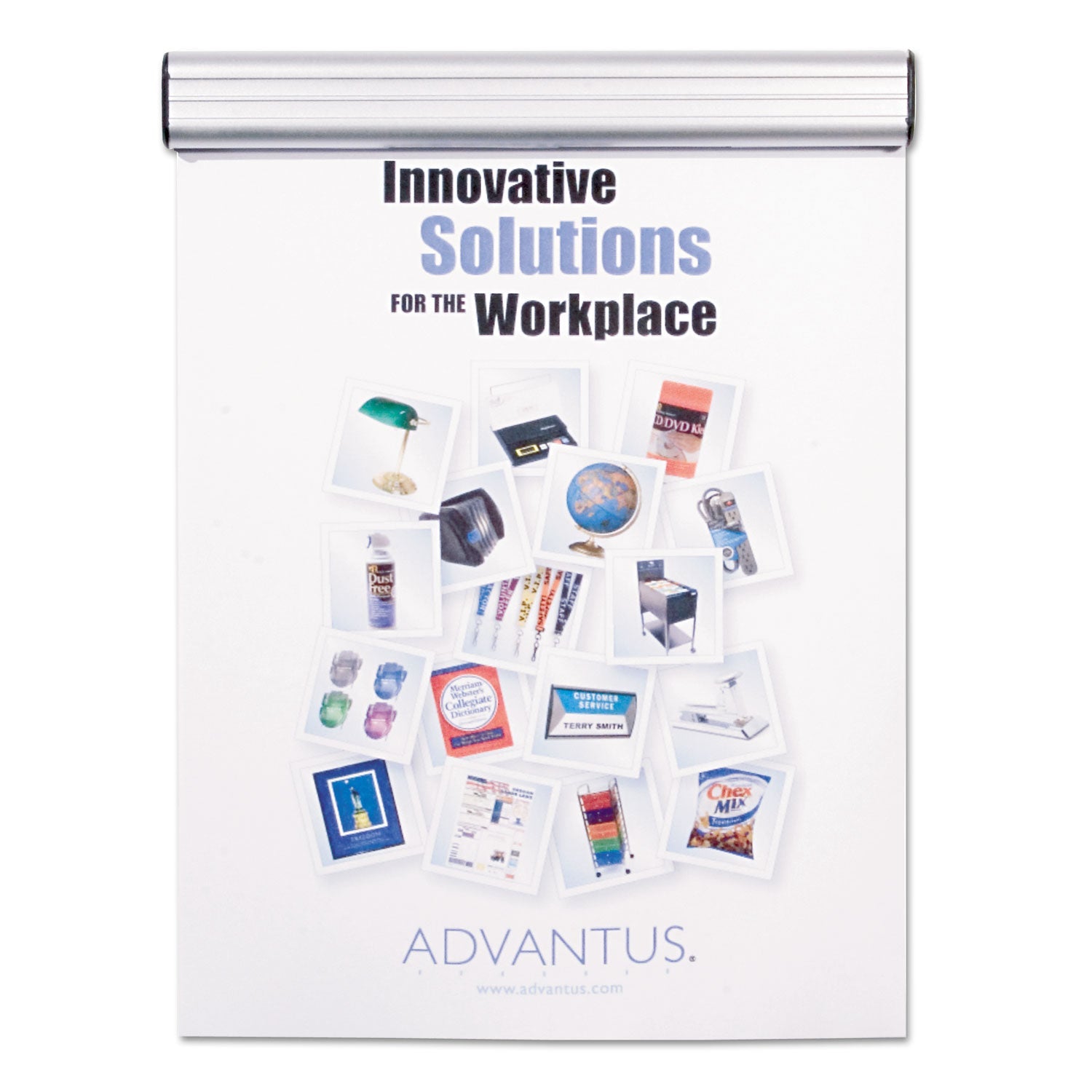 Advantus Grip-A-Strip Display Rails, 1.5" x 9", Satin Aluminum