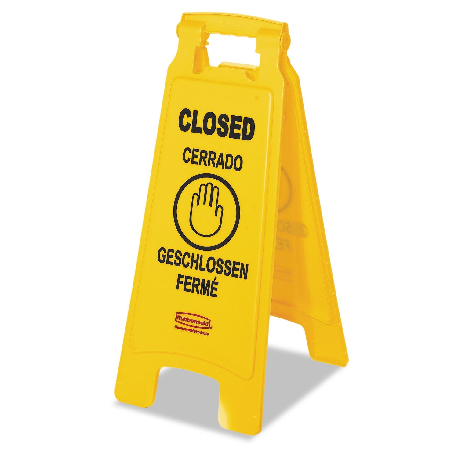 Multilingual "Closed" Sign | 2-Sided, Yellow
