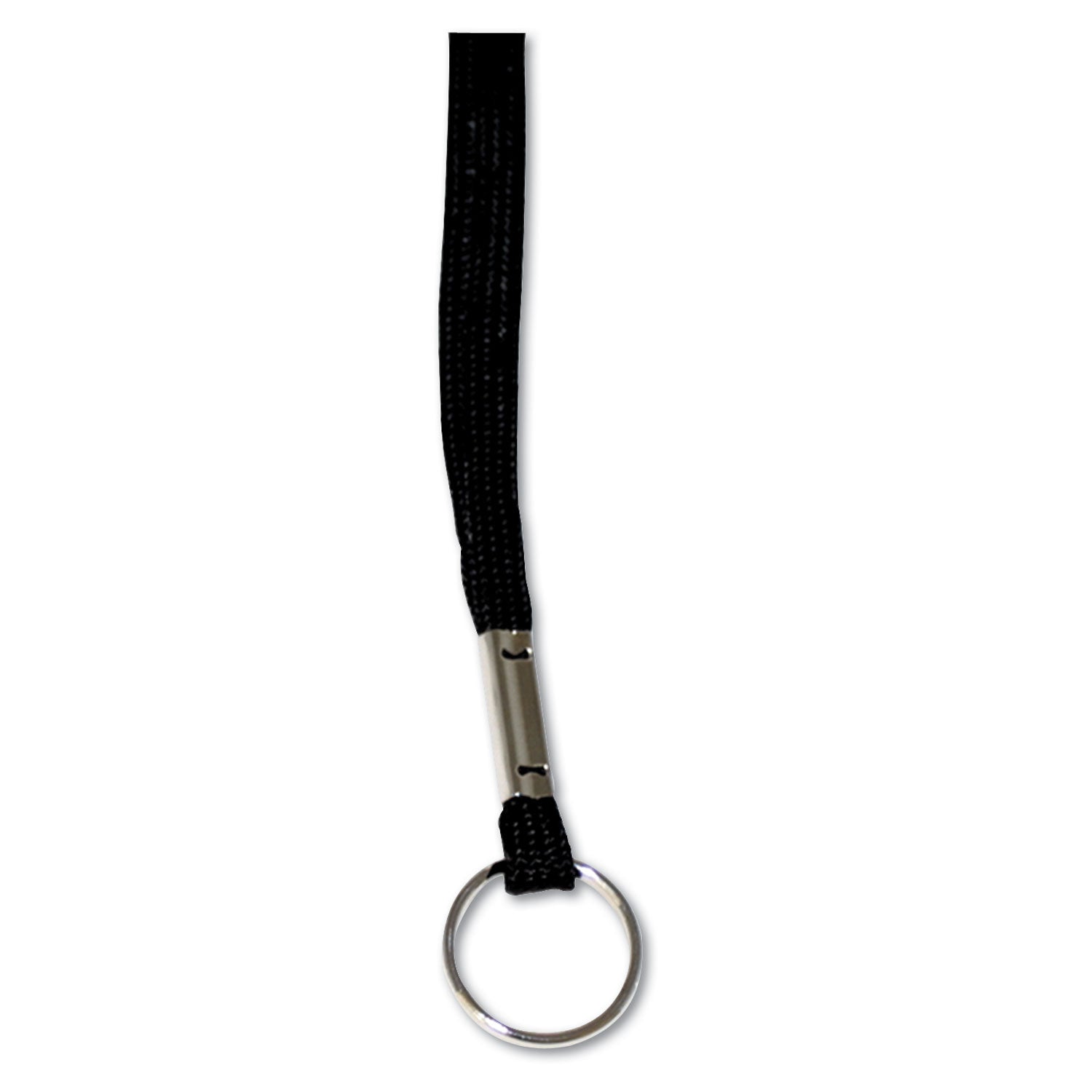 Deluxe Lanyards | Metal Ring | Black | 24-Box
