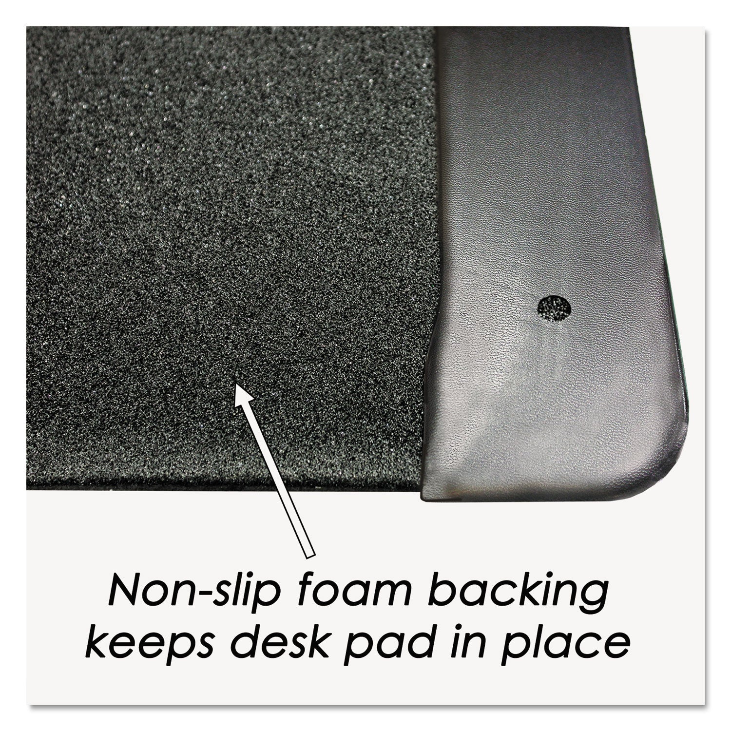 Artistic® Executive Desk Pad With Antimicrobial Protection, Leather-Like Side Panels, 36 X 20, Black