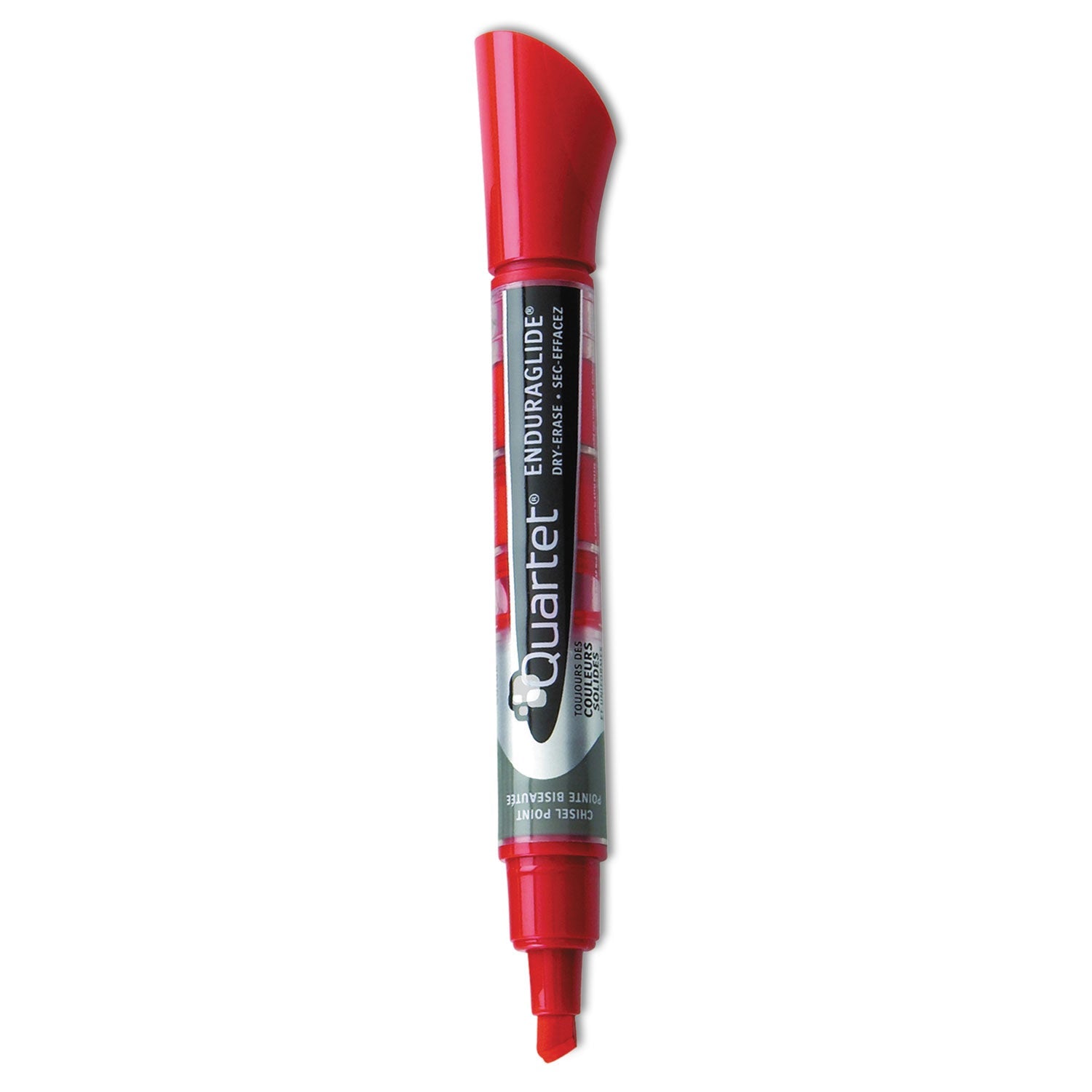 Quartet® Enduraglide Dry Erase Marker, Broad Chisel Tip, Red, Dozen
