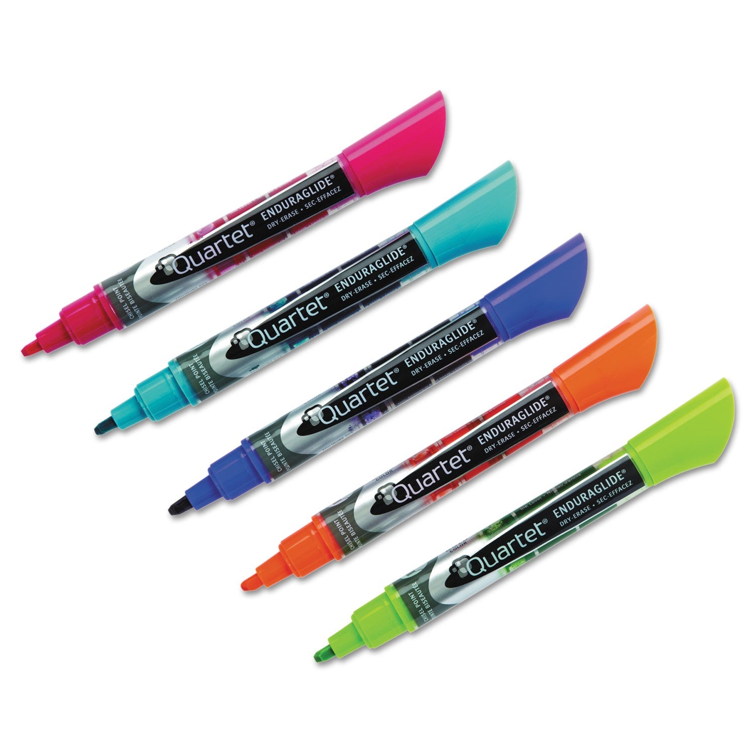 Quartet® Enduraglide Dry Erase Marker, Broad Chisel Tip, Nine Assorted Colors, 12/set