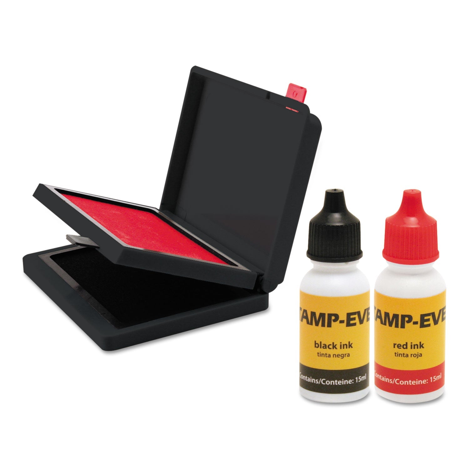 Two-Color Stamp Pad with Ink Refill | Red/Black