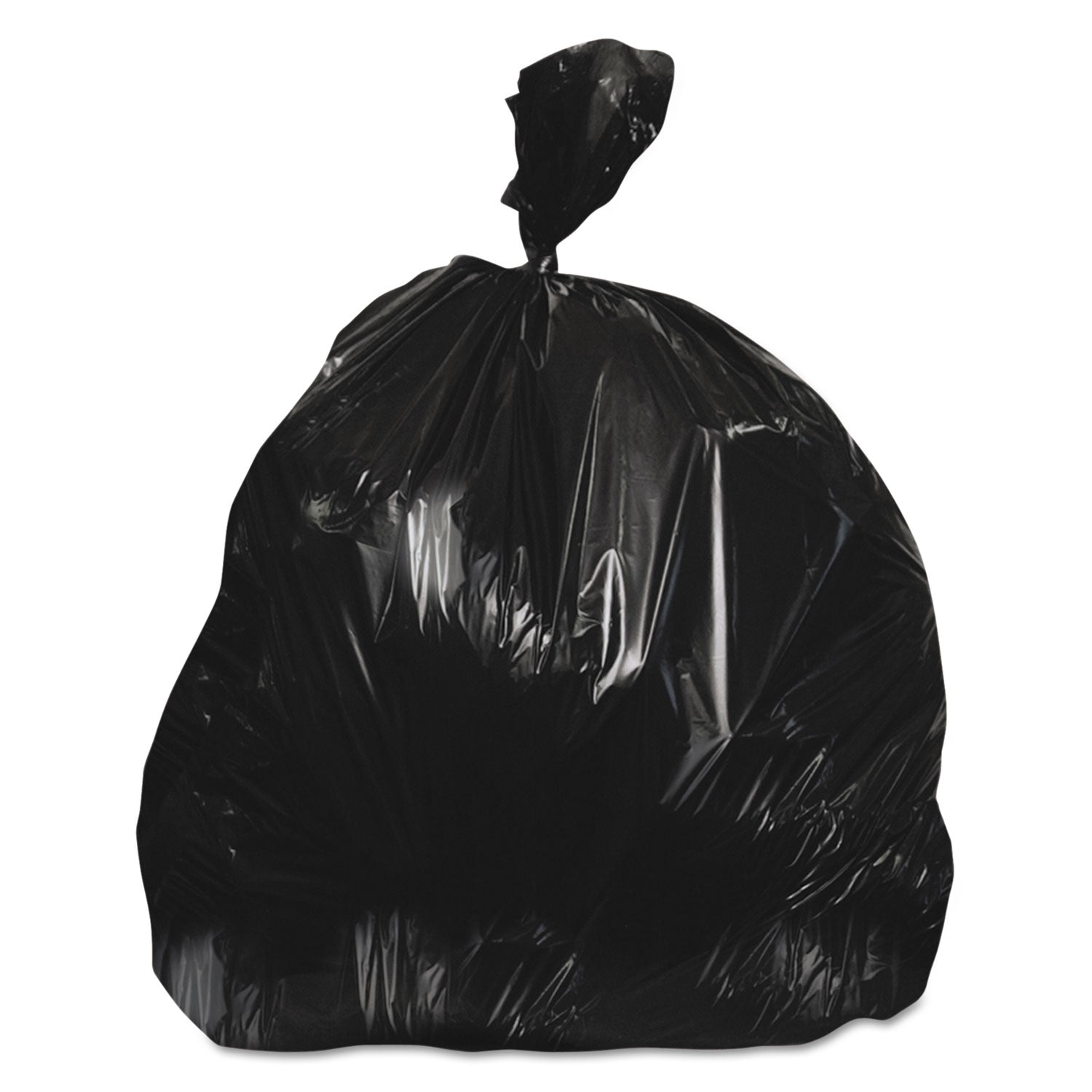 Heritage Linear Low-Density Can Liners, 56 Gal, 0.7 Mil, 43" X 47", Black, 100/carton