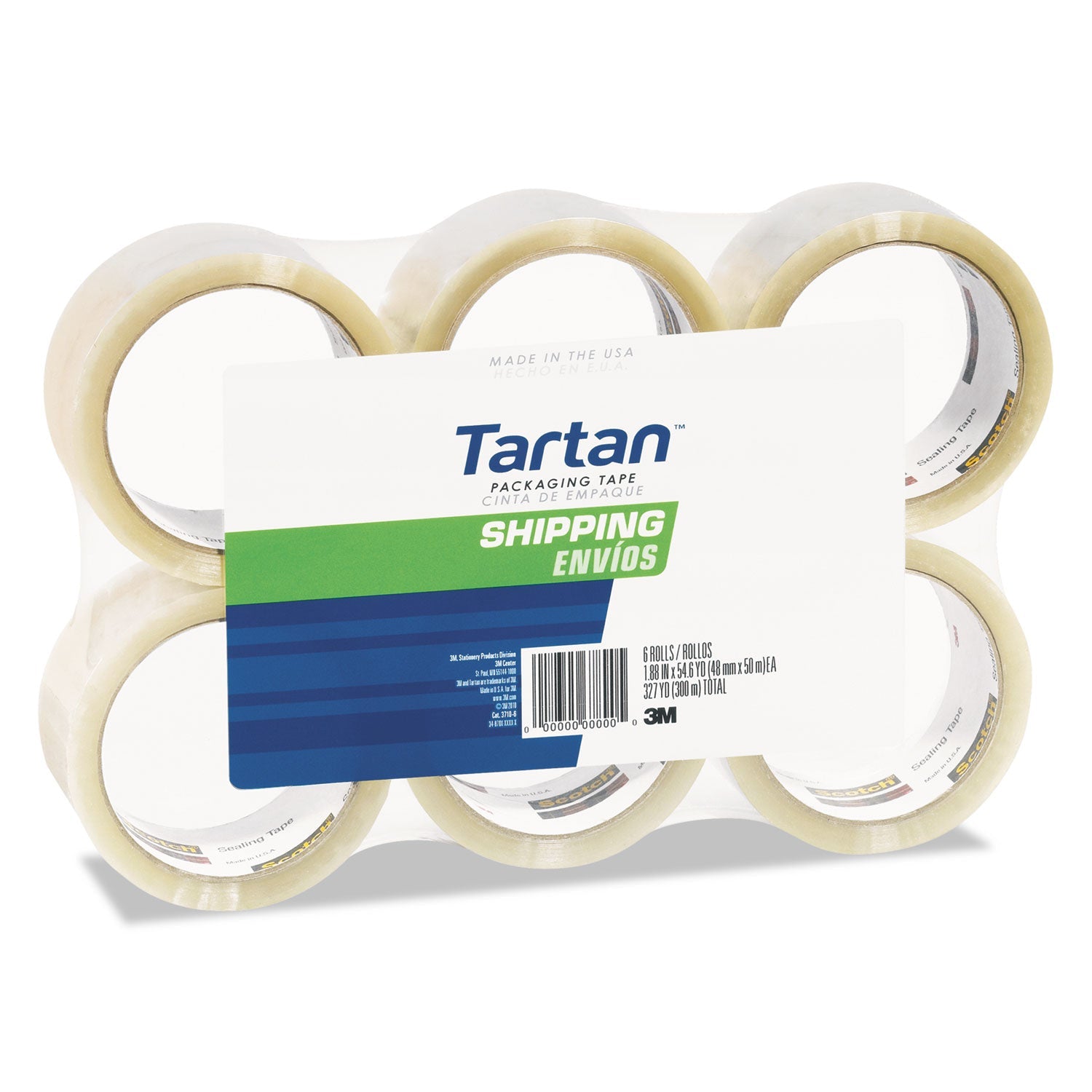 3710 Packaging Tape | 1.88"x54.6yd, 6-Pack, Tartan™