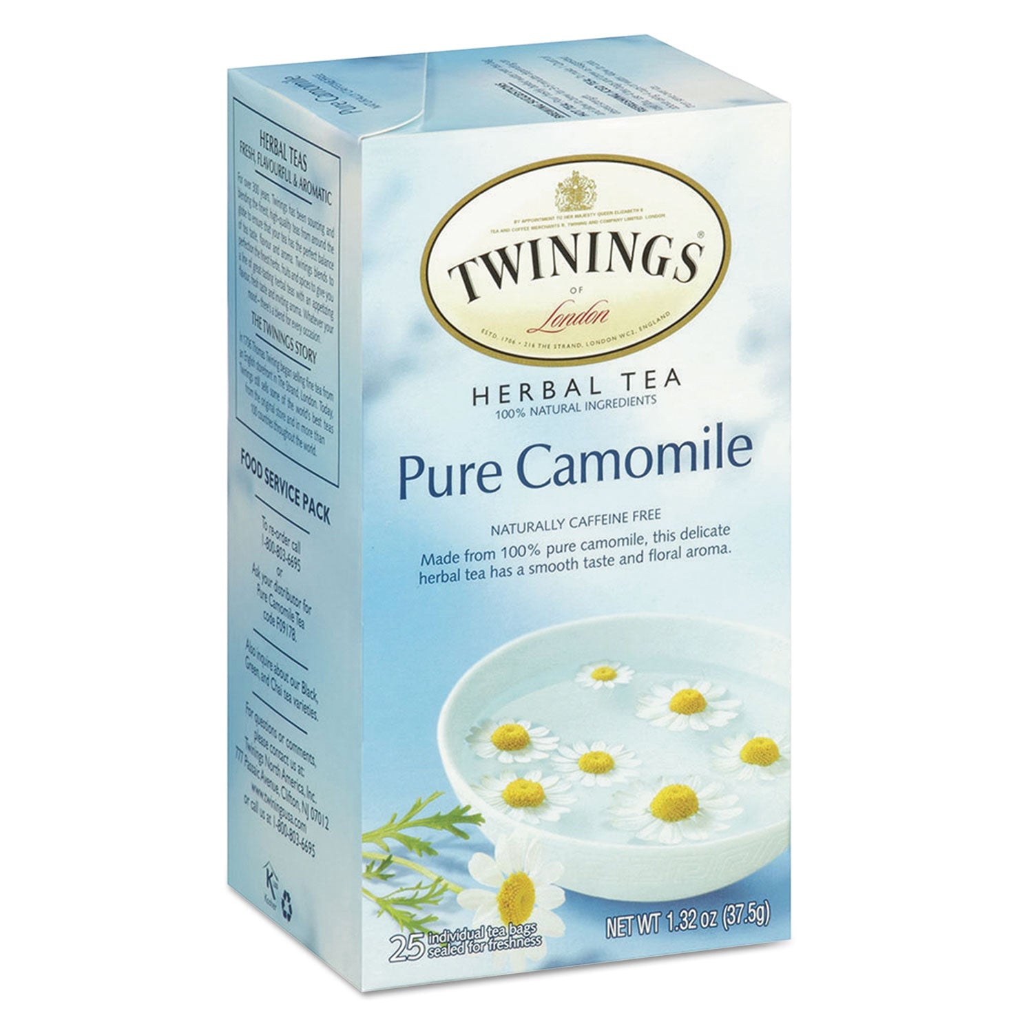 TWININGS® Tea Bags, Pure Camomile, 1.76 Oz, 25/box